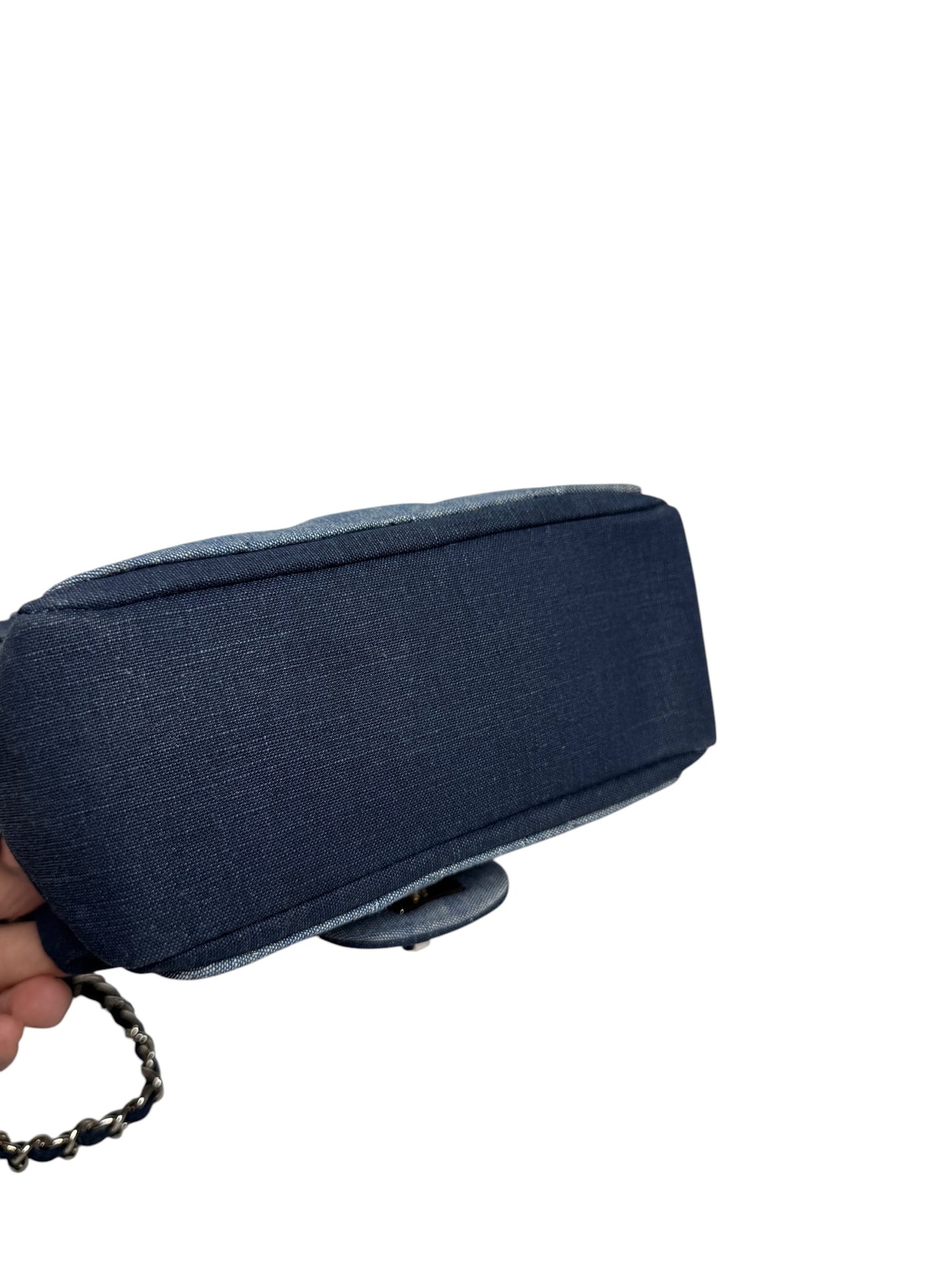 Chanel Blue Denim Mini Medallion Flap