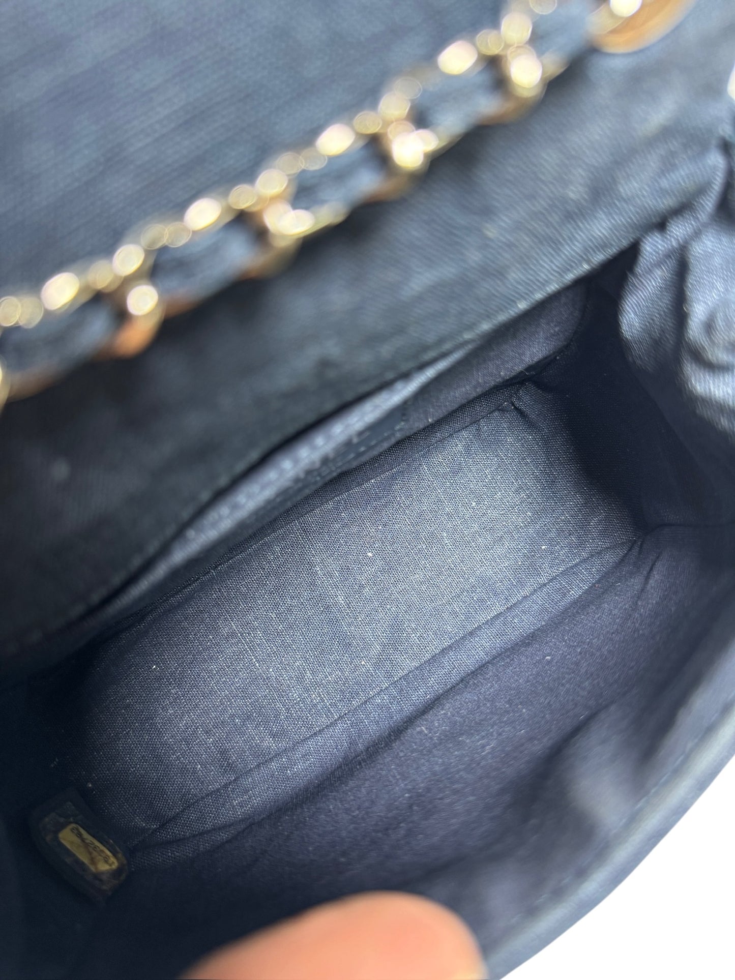 Chanel Blue Denim Mini Medallion Flap