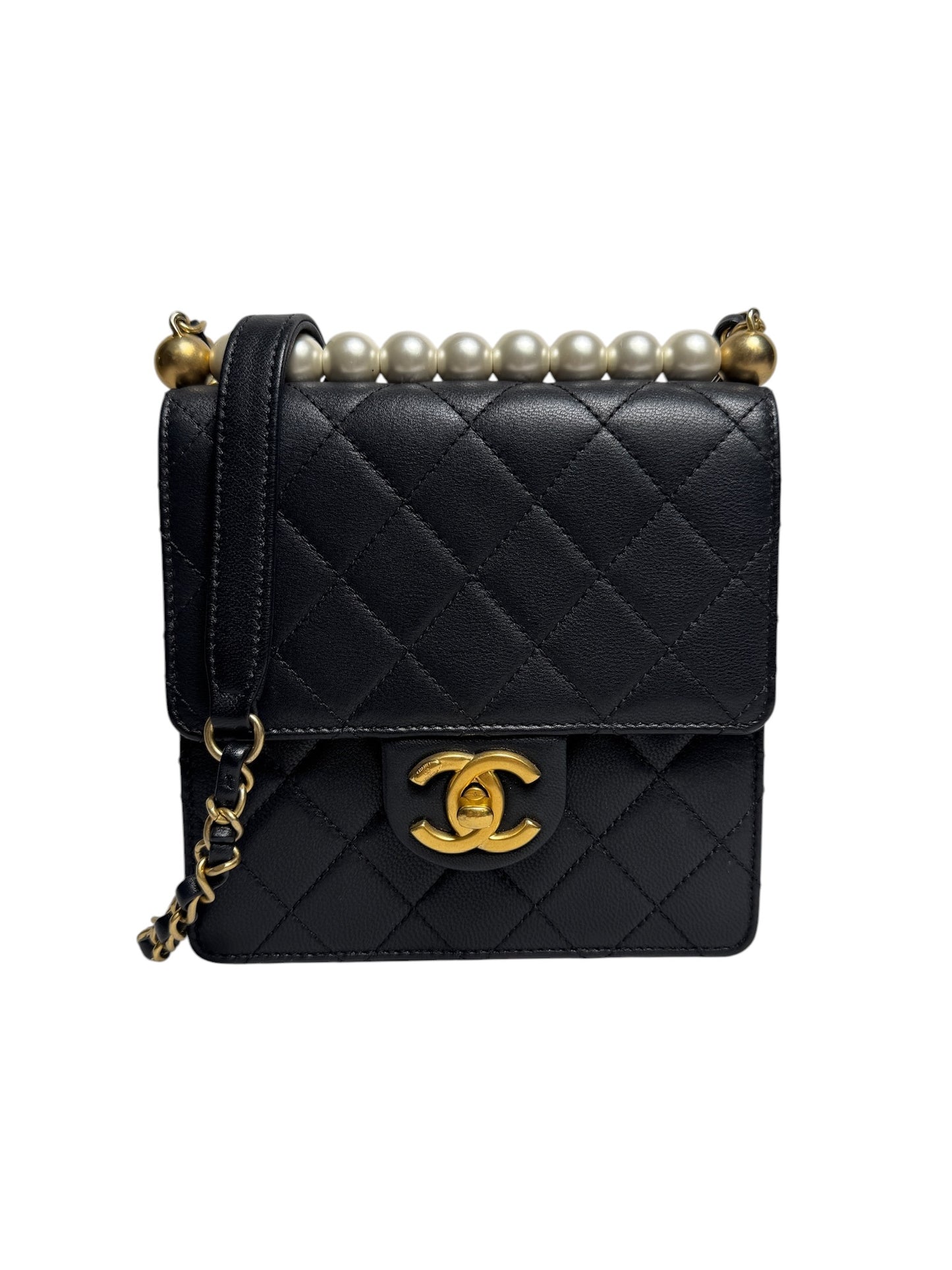 Chanel Quilted Small Pearl Top Flap