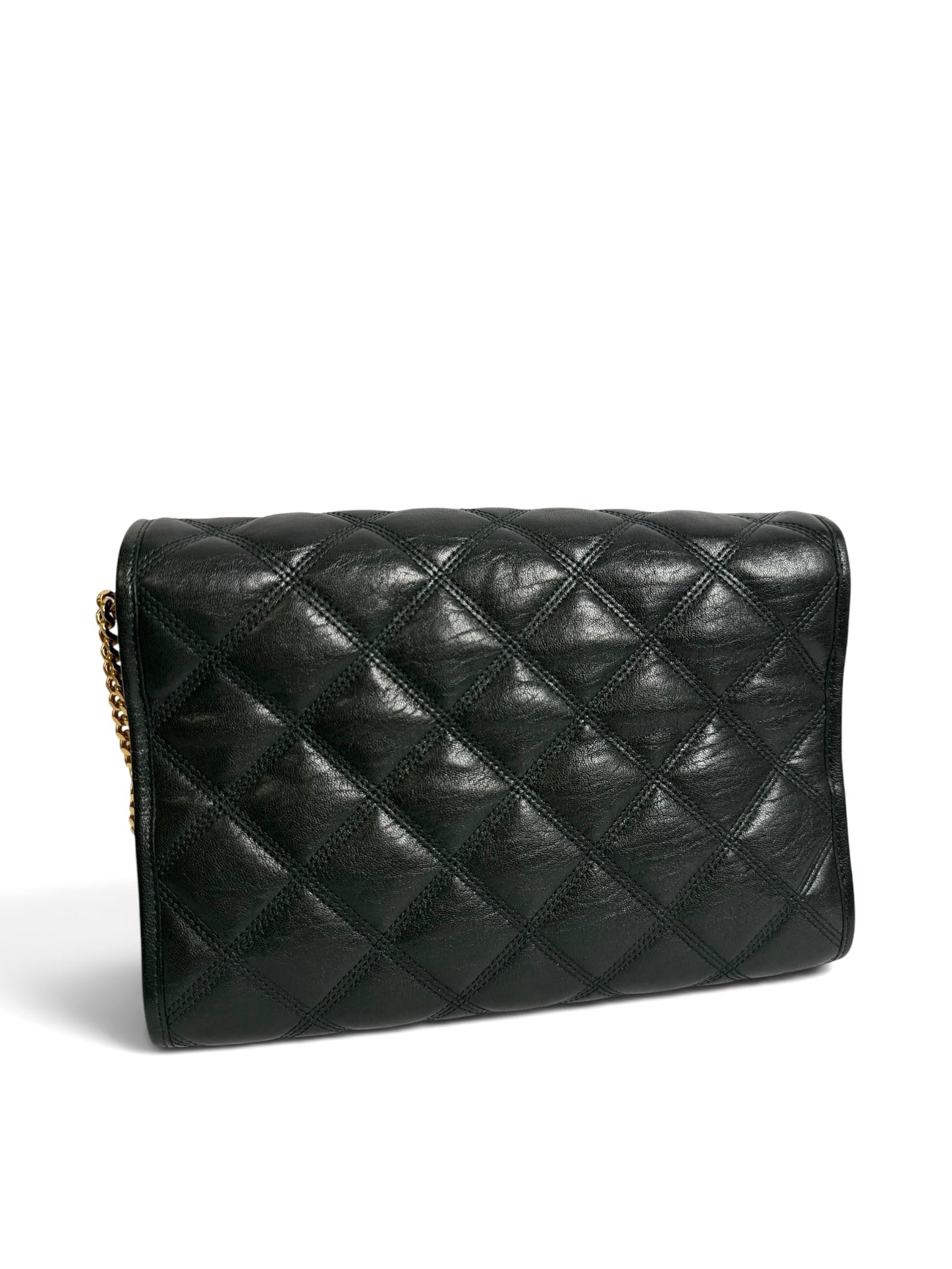 Saint Laurent Dark Green Quilted Beck Bag