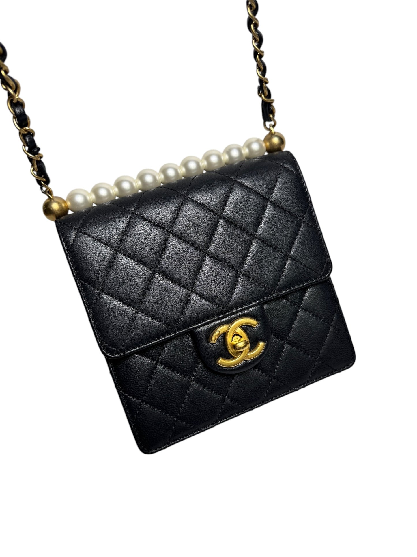 Chanel Quilted Small Pearl Top Flap