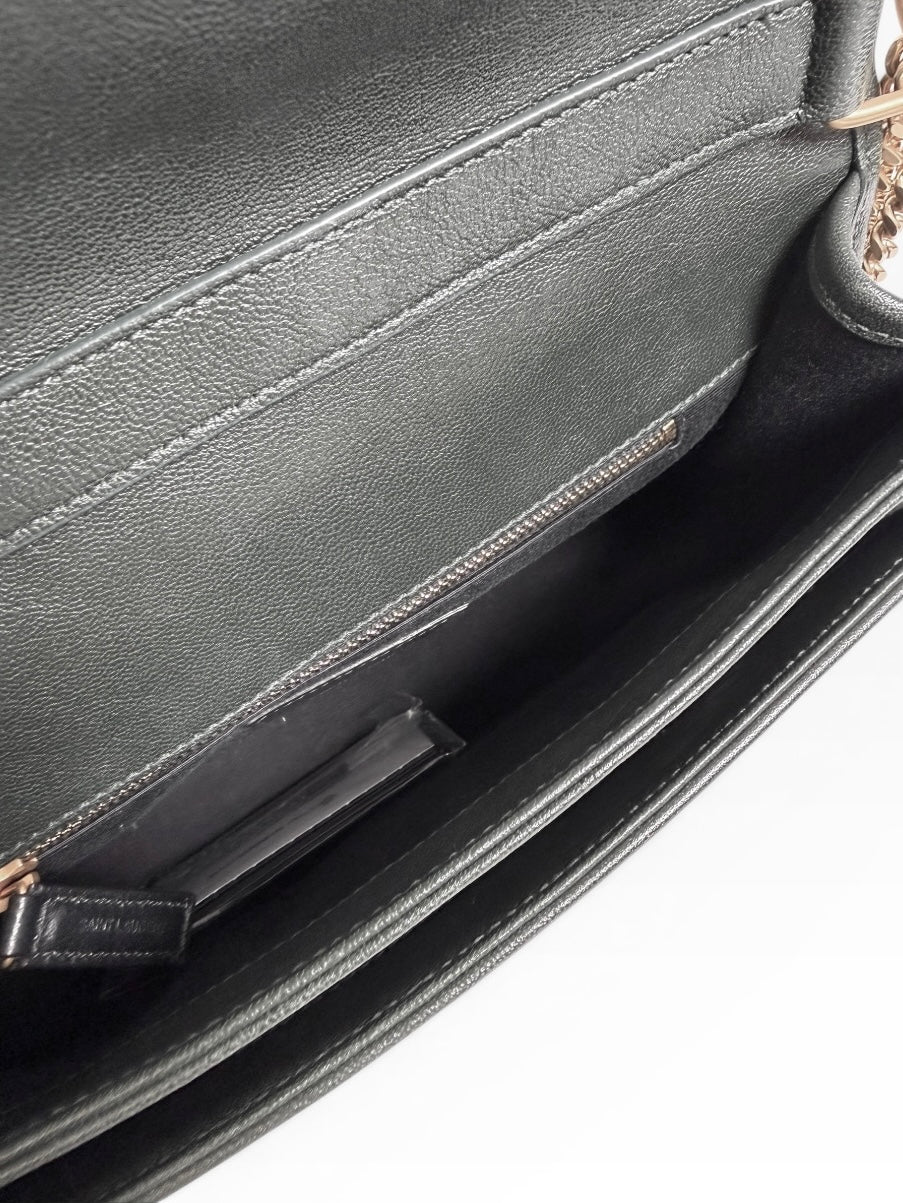 Saint Laurent Dark Green Quilted Beck Bag