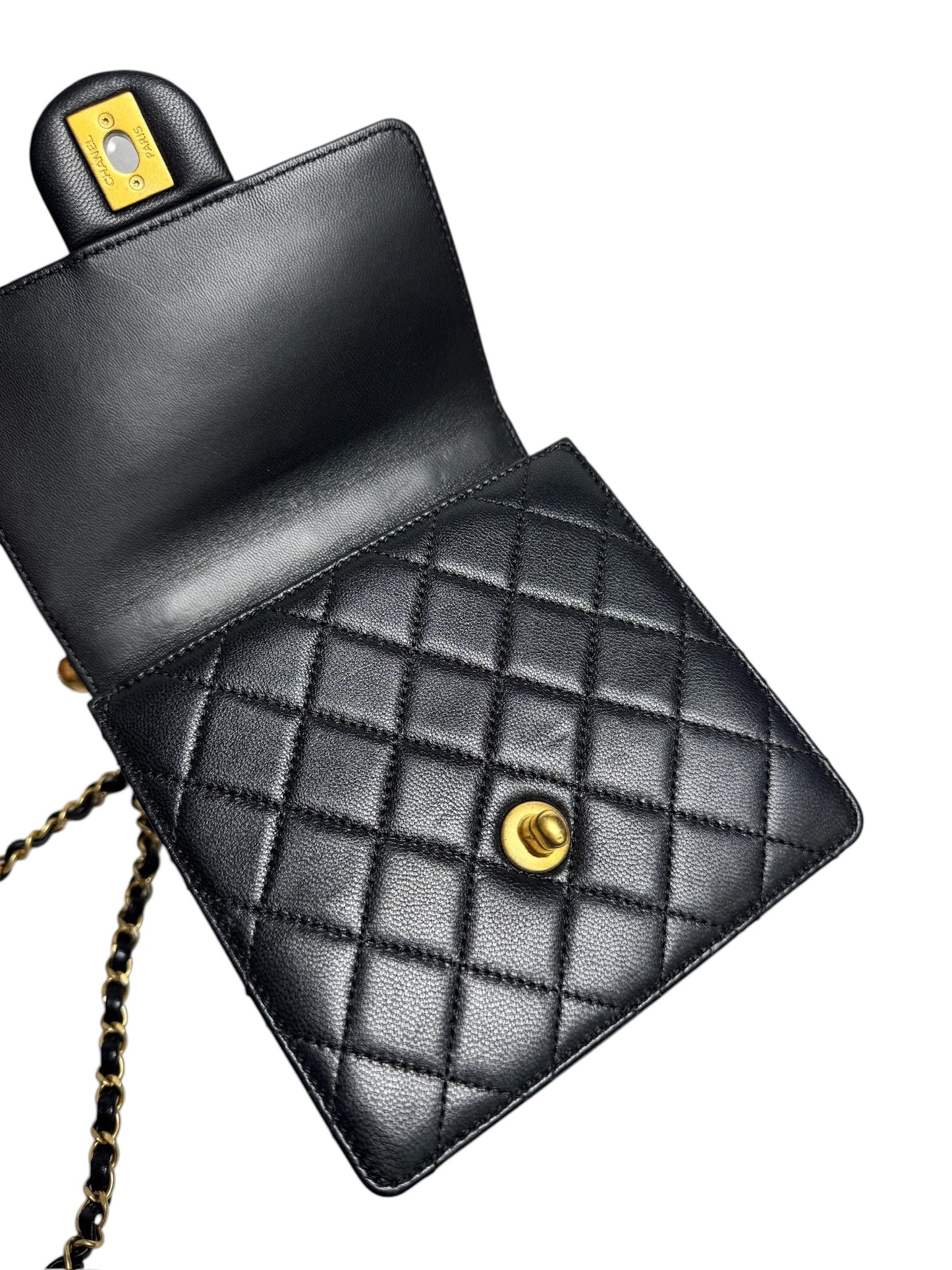 Chanel Quilted Small Pearl Top Flap