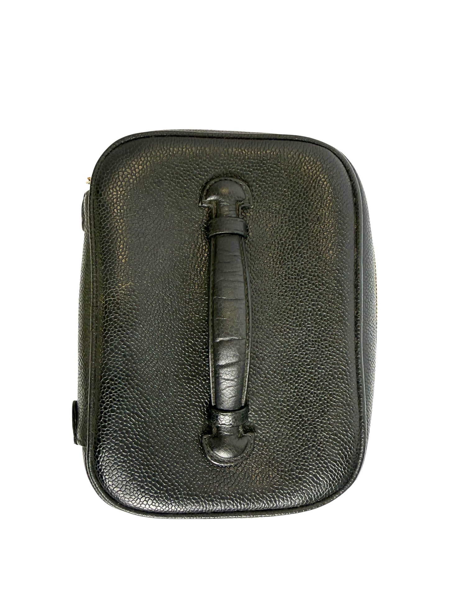 Chanel caviar black 24k plated hardware cosmetic vanity case