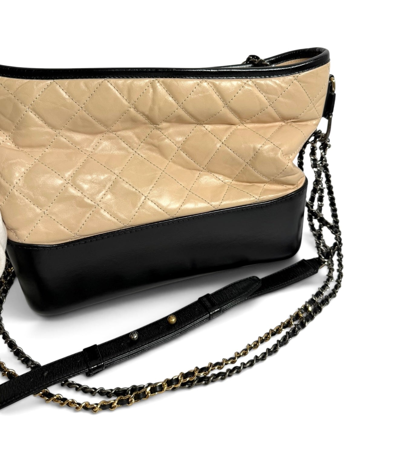 Chanel Beige and Black Gabrielle Hobo Bag