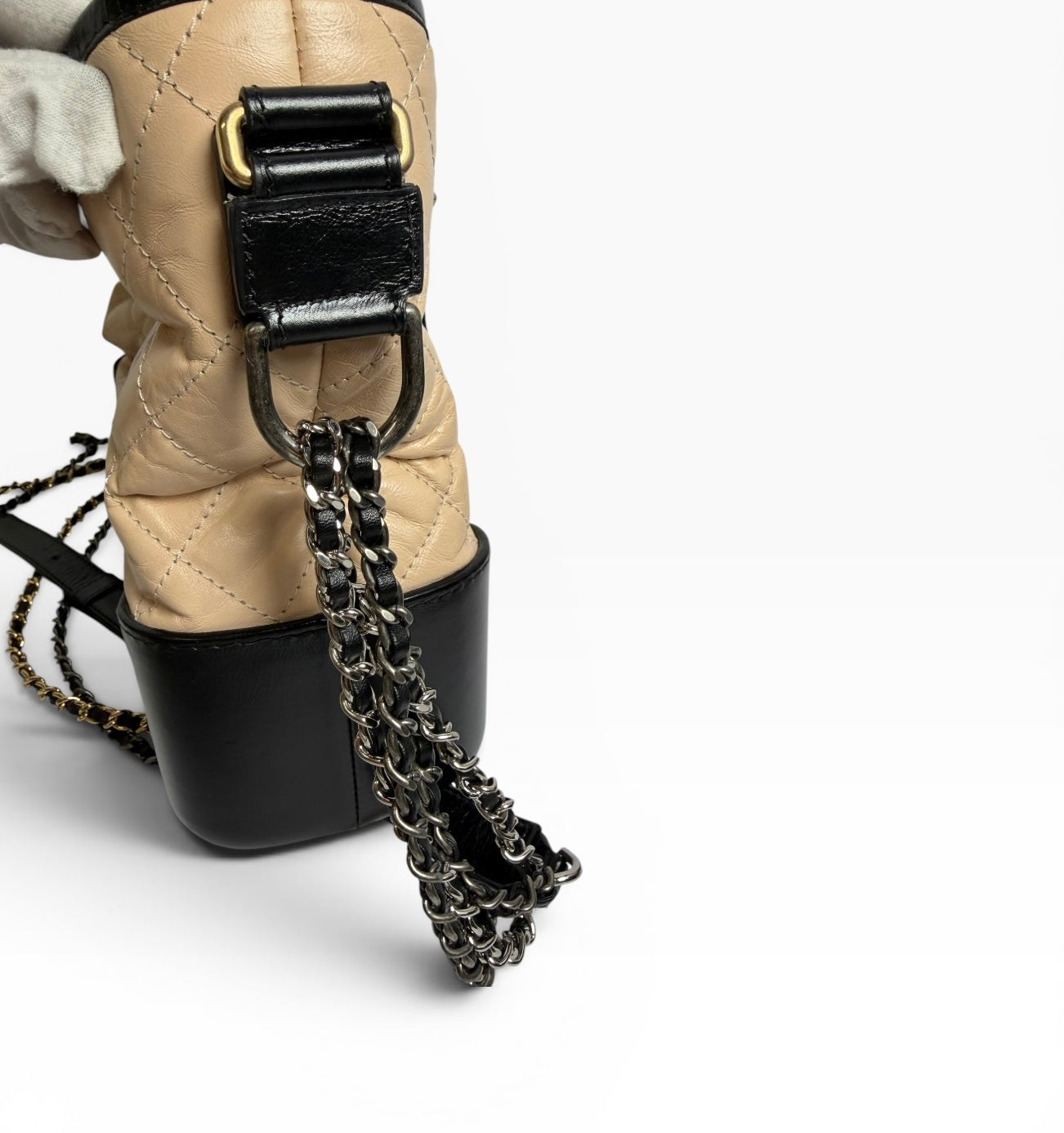 Chanel Beige and Black Gabrielle Hobo Bag