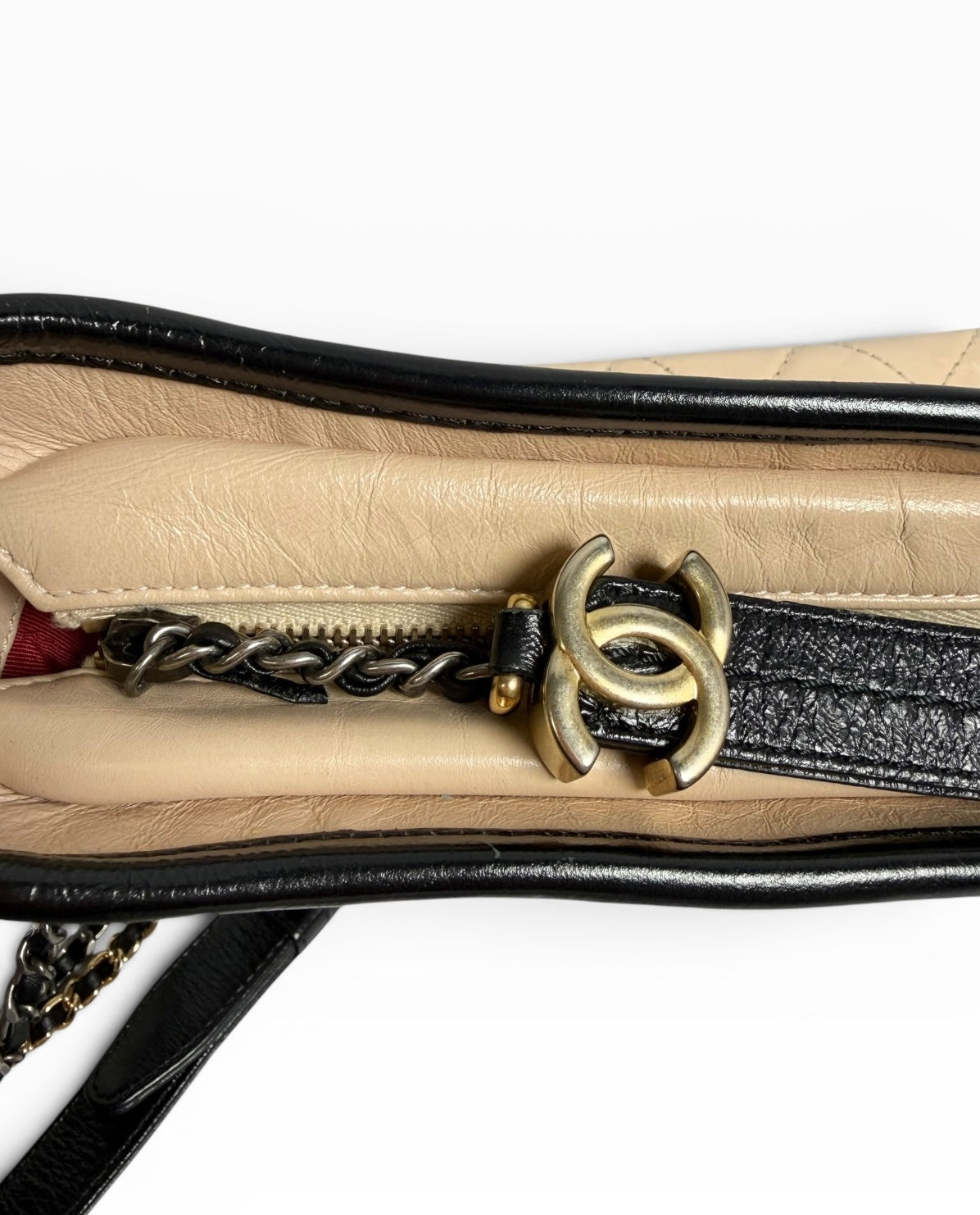 Chanel Beige and Black Gabrielle Hobo Bag