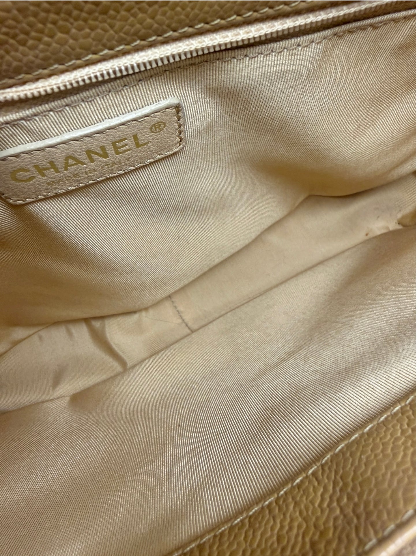 Chanel Beige Caviar Grand Shopping Tote GHW T8795