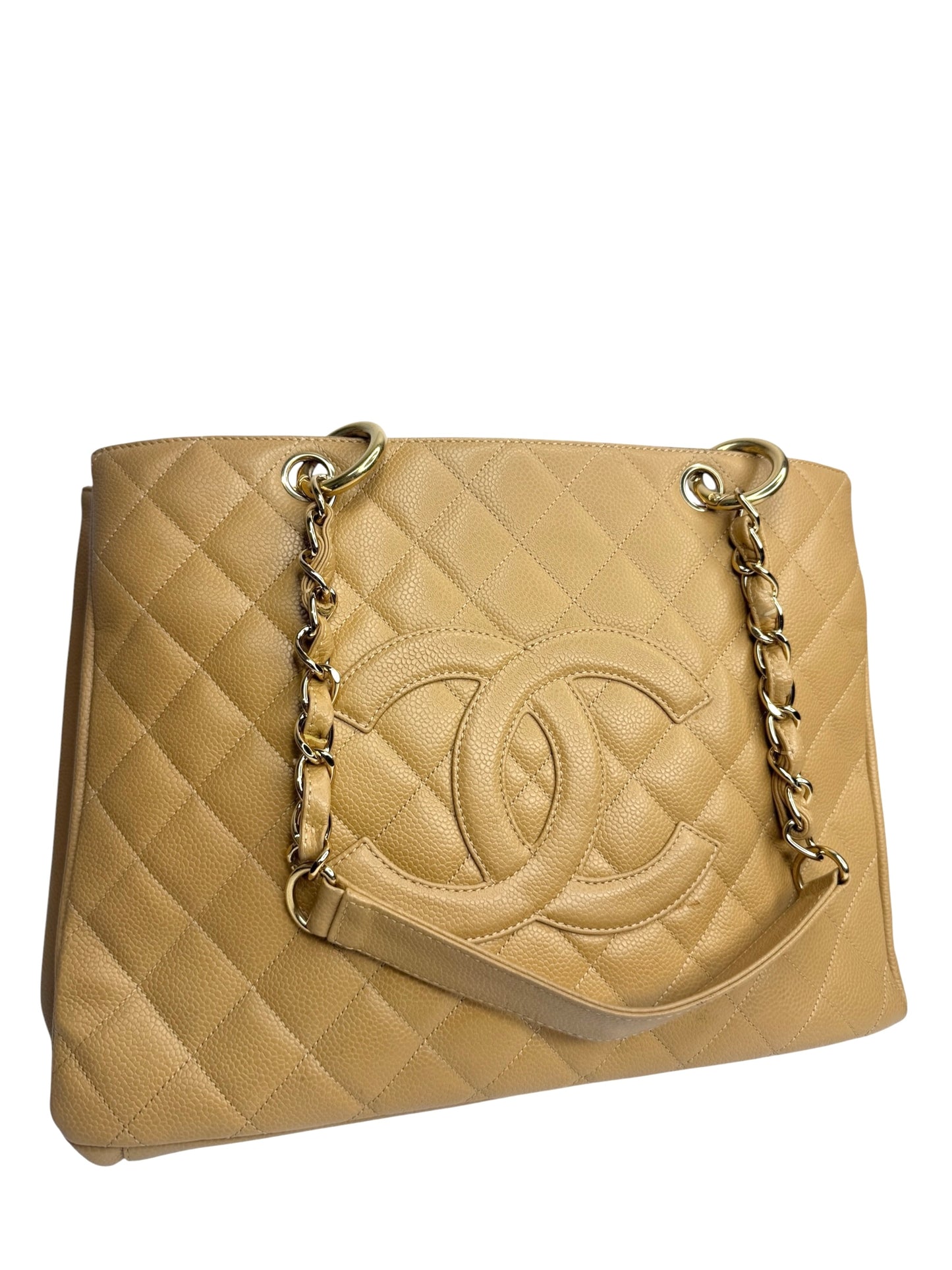Chanel Beige Caviar Grand Shopping Tote GHW T8792