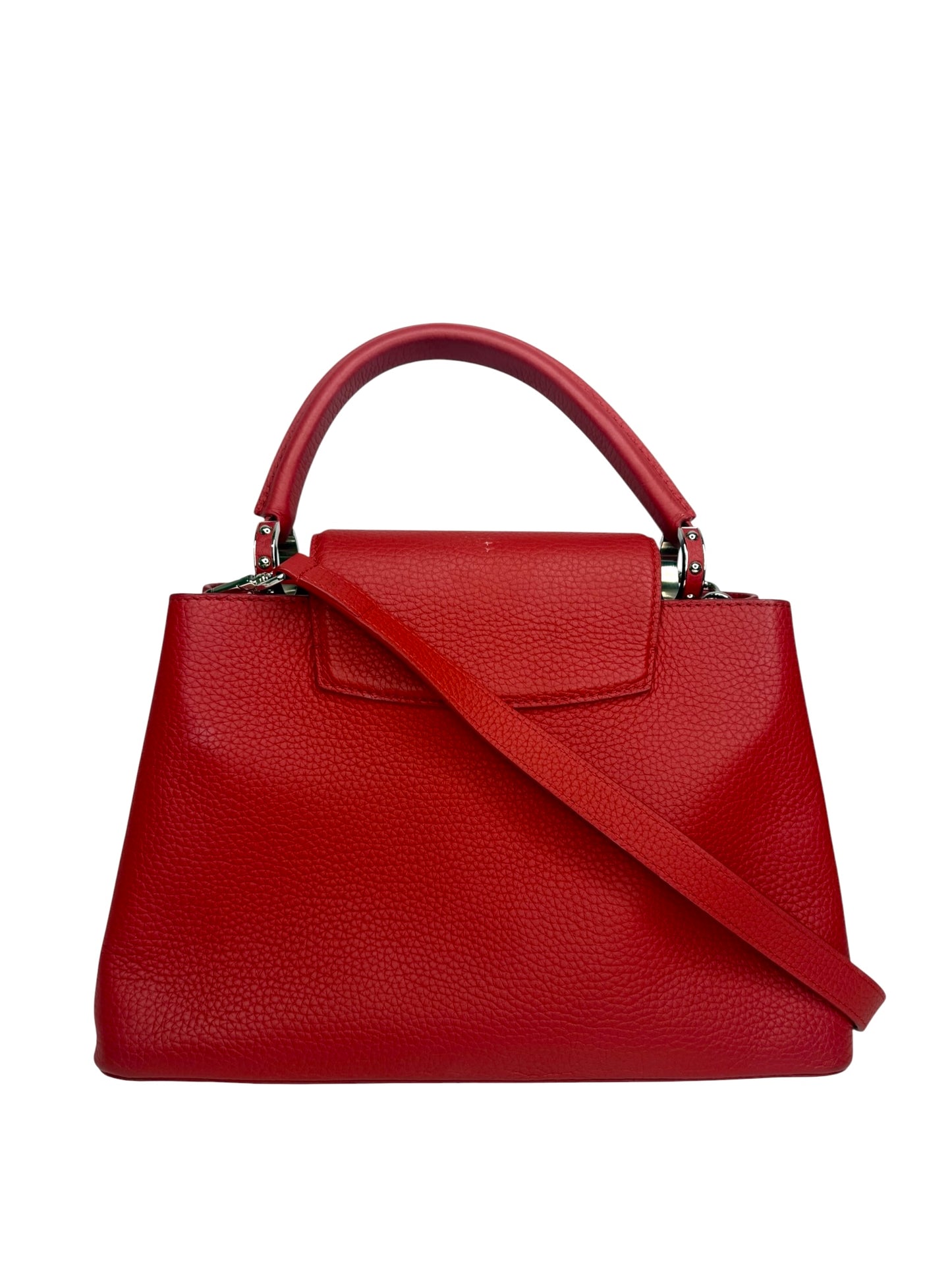 Louis Vuitton Capucines Rubis Taurillon Handbag SHW T8700