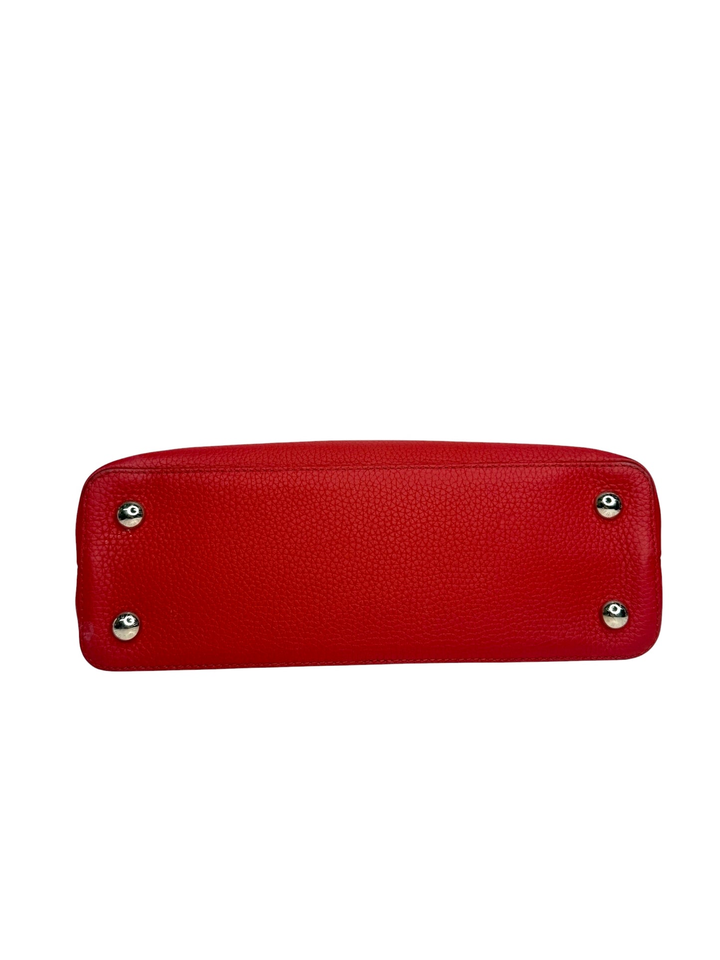 Louis Vuitton Capucines Rubis Taurillon Handbag SHW T8700