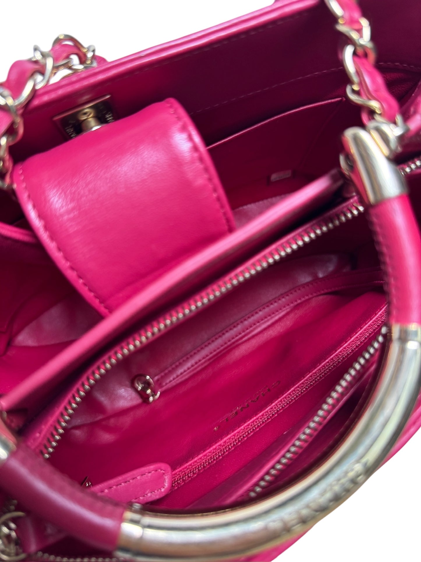 Chanel Berry Quilted Top Handle Tote
