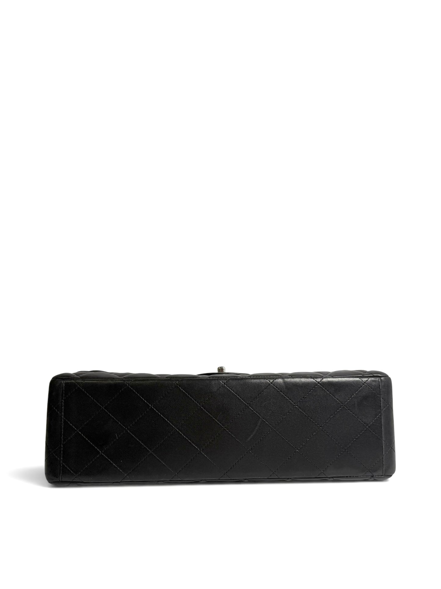 Chanel Black Lambskin Maxi Classic Double Flap SHW