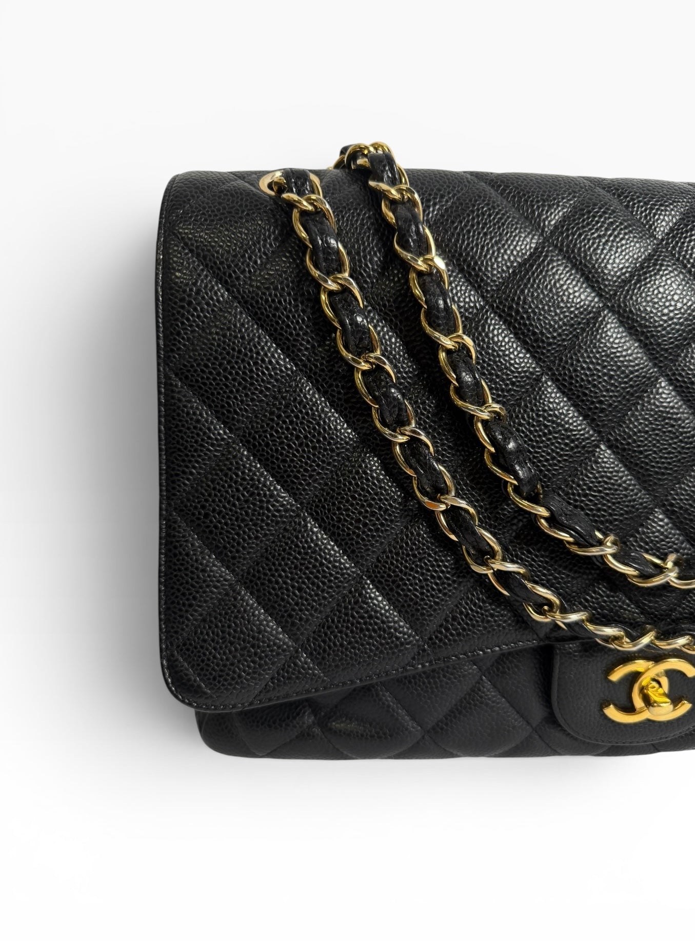 Chanel Black Caviar Maxi Single Flap GHW