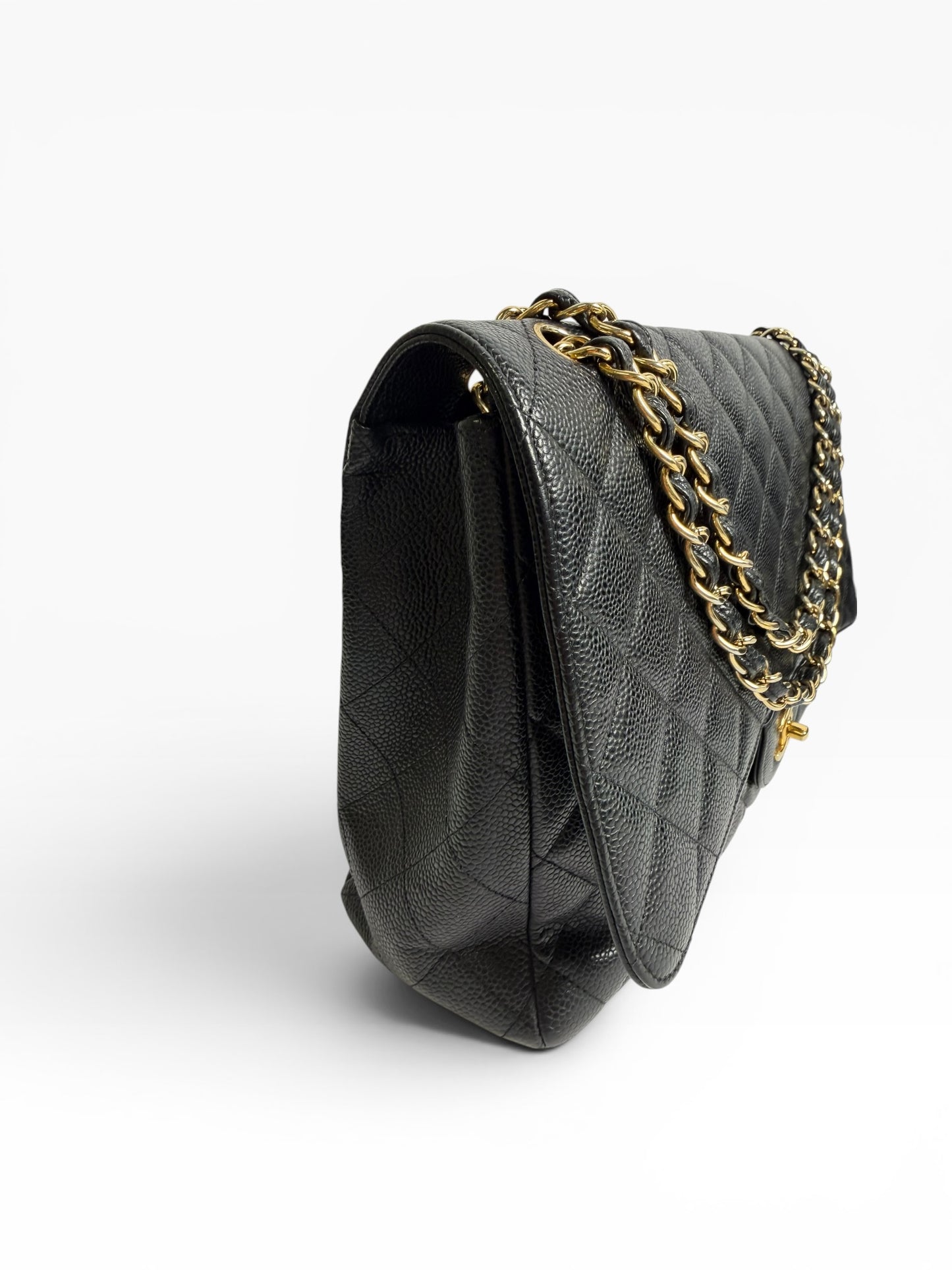 Chanel Black Caviar Maxi Single Flap GHW