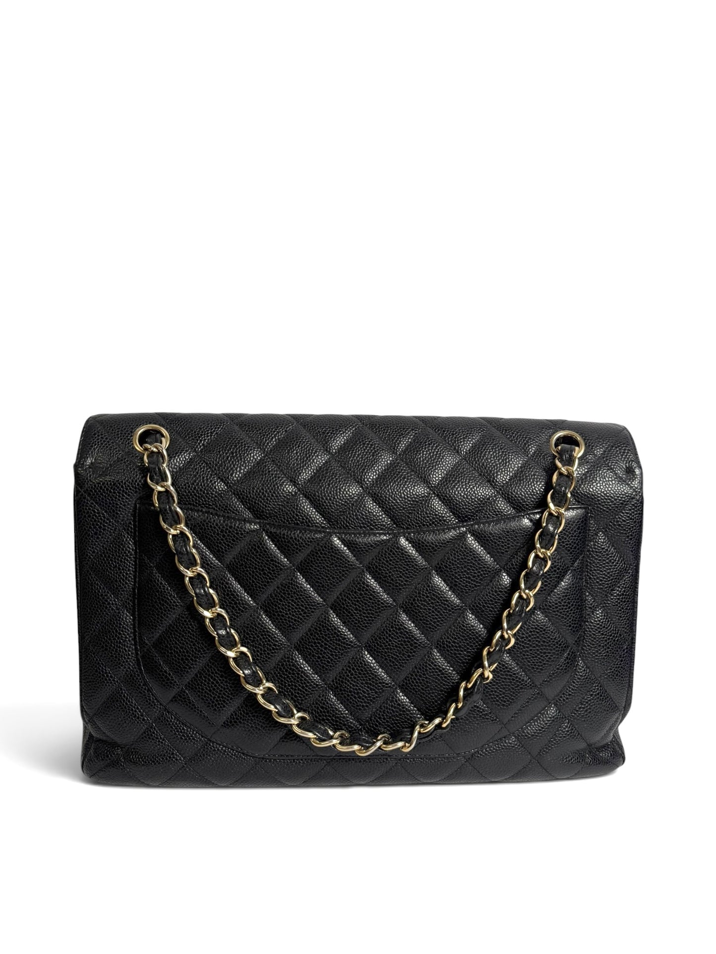 Chanel Black Caviar Maxi Single Flap GHW