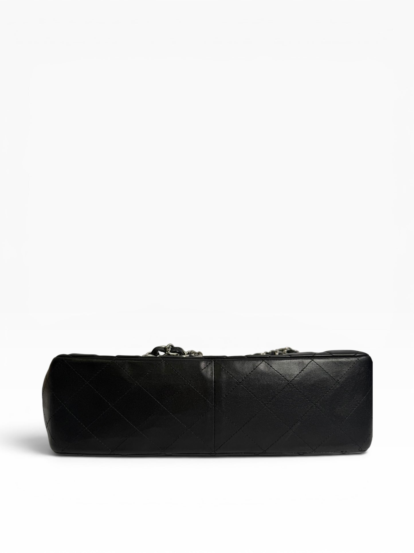Chanel Black Lambskin Jumbo Classic Single Flap SHW