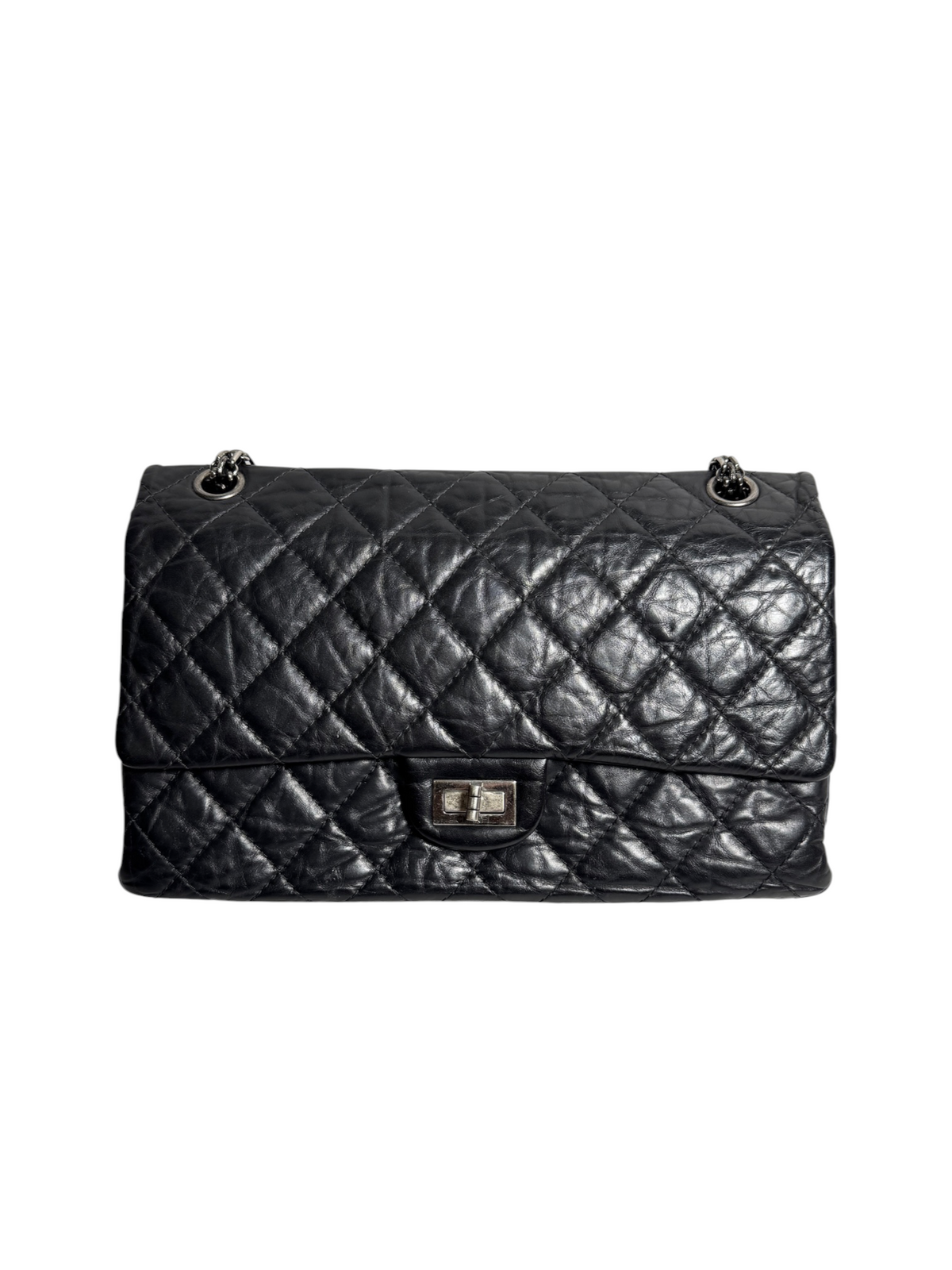 Chanel Black Reissue Double Flap RHW T9240