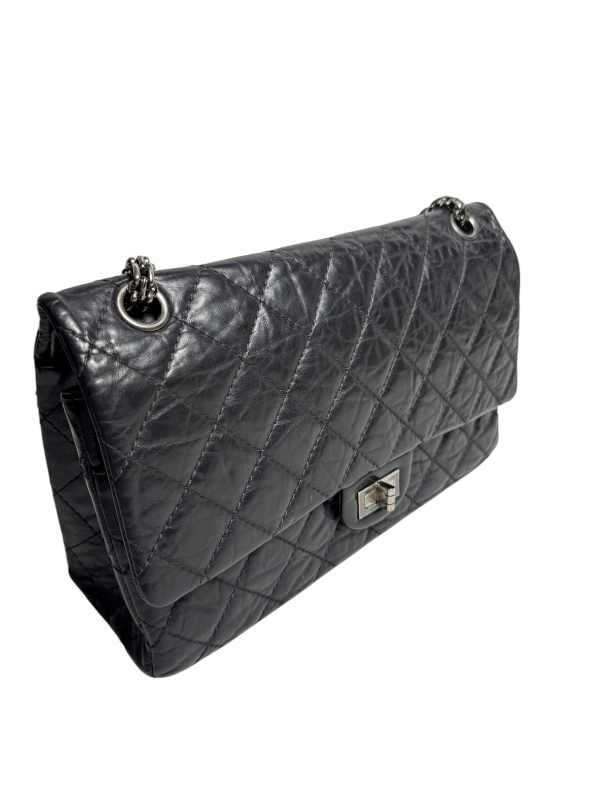 Chanel Black Reissue Double Flap RHW T9240