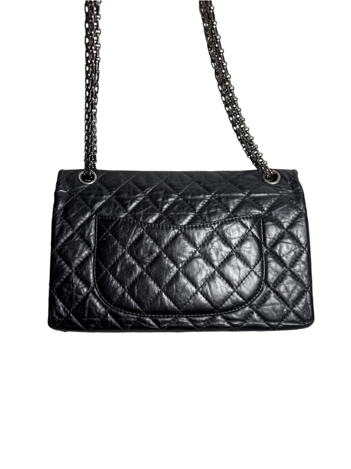 Chanel Black Reissue Double Flap RHW T9240