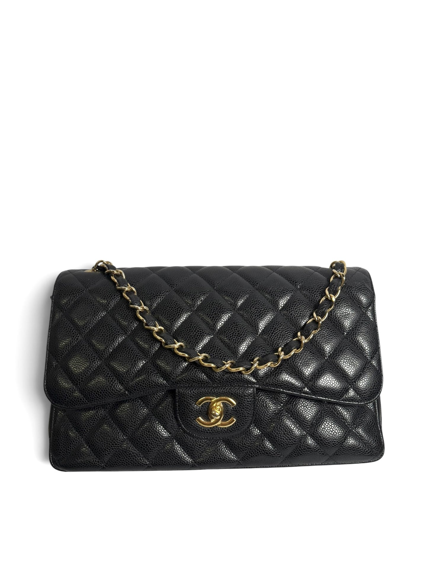 Chanel Black Caviar Jumbo Classic Double Flap GHW