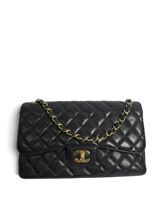 Chanel Black Caviar Jumbo Classic Double Flap GHW
