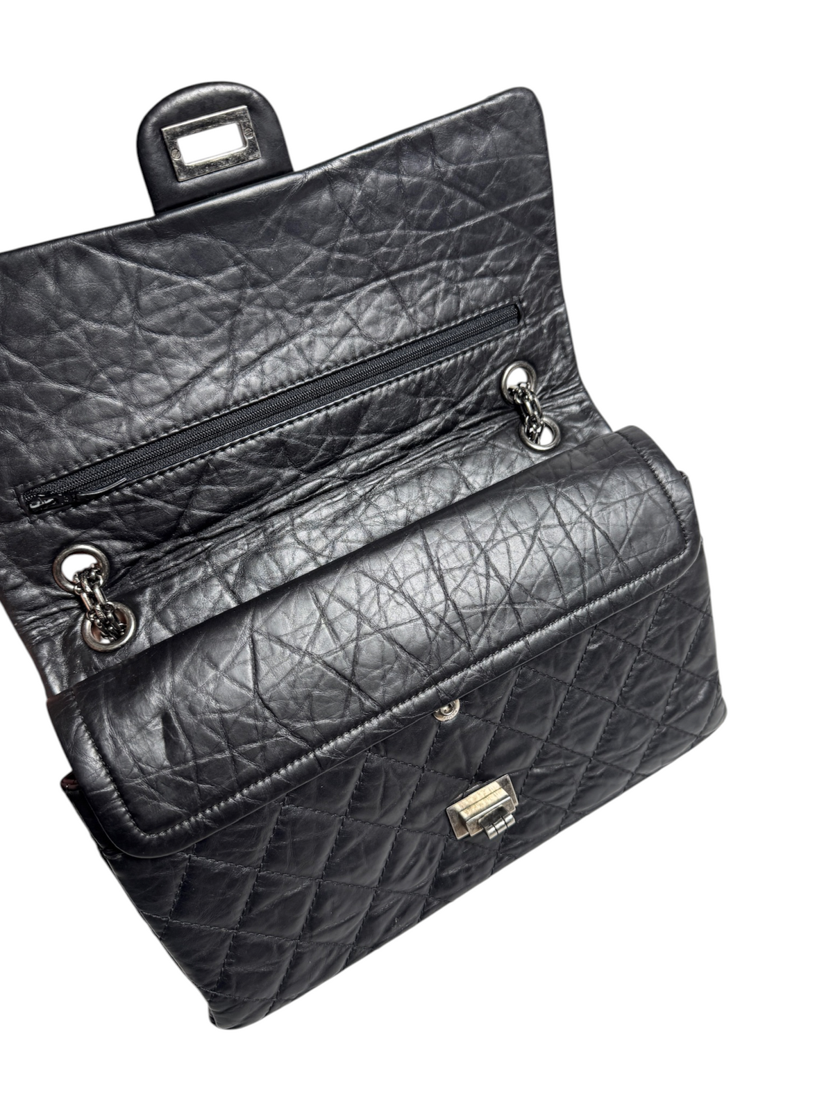 Chanel Black Reissue Double Flap RHW T9240