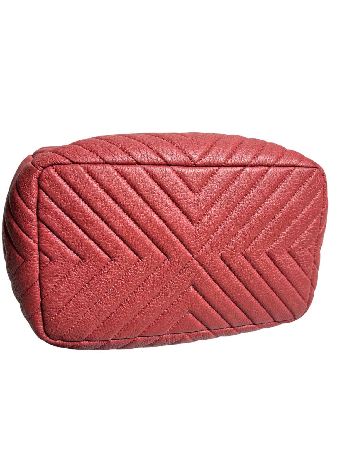 Chanel Pink Chevron Bucket Bag T9241