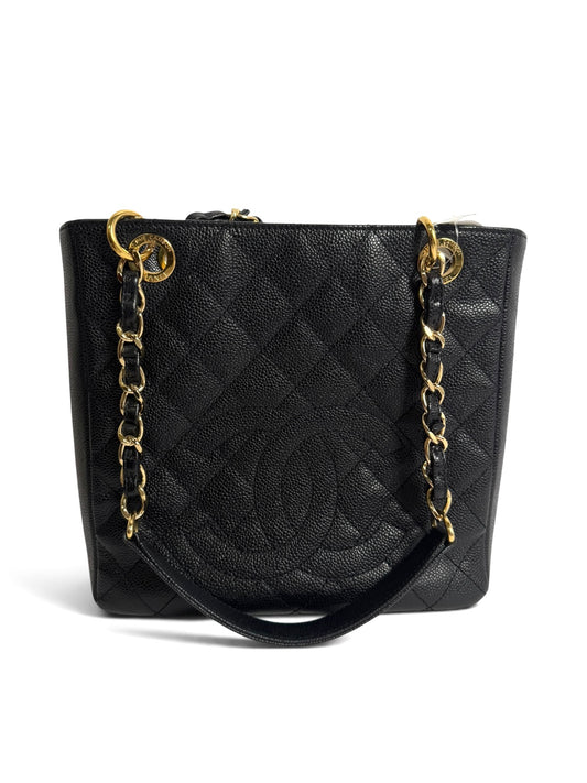 Chanel Black Caviar Petit Shopping Tote GHW