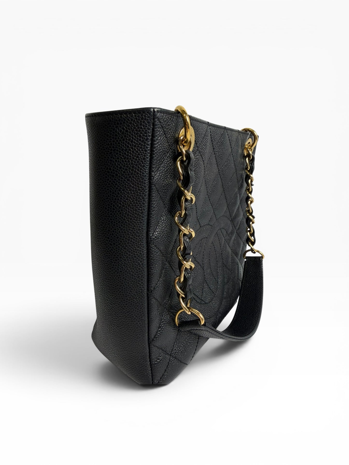 Chanel Black Caviar Petit Shopping Tote GHW