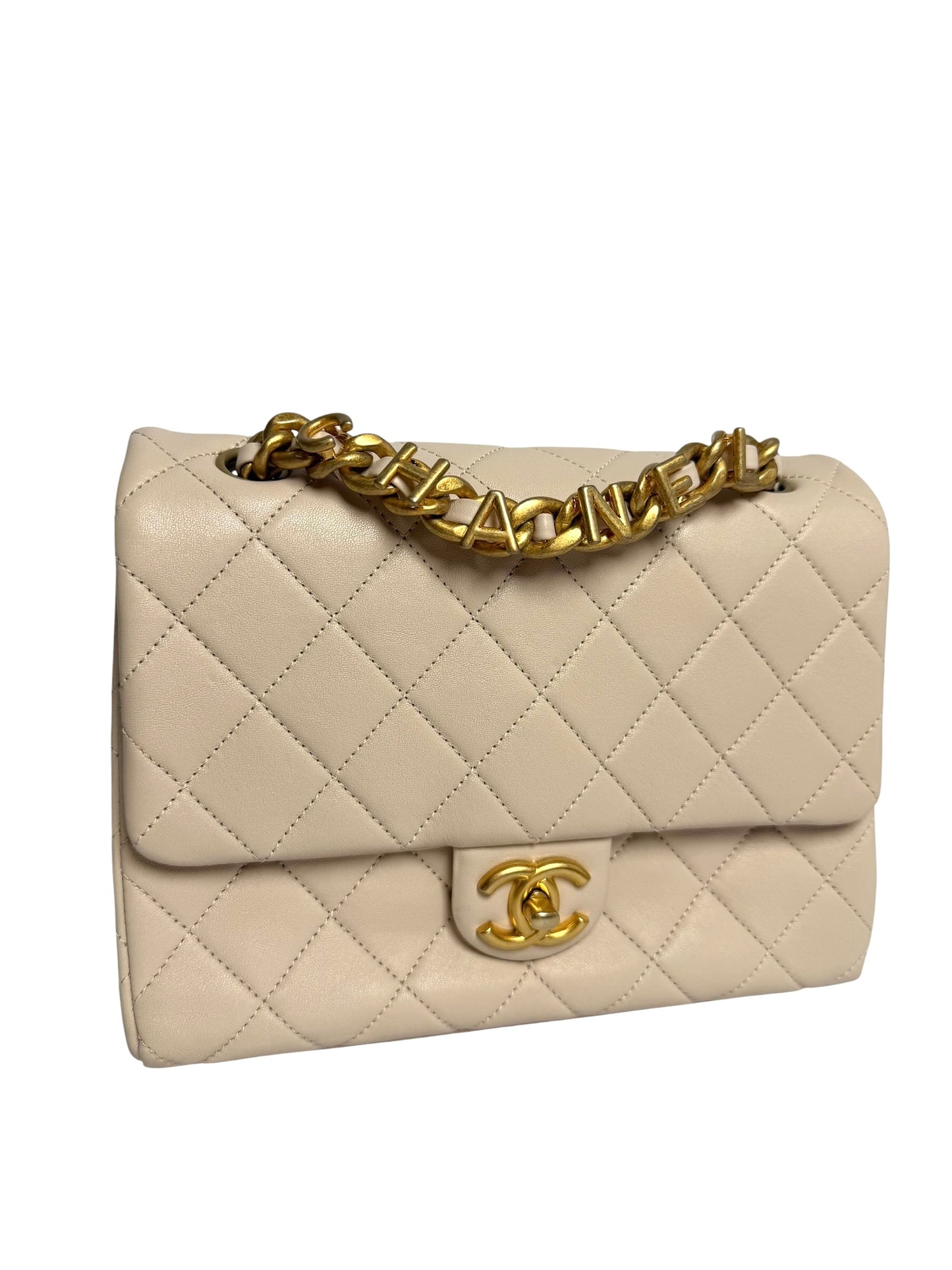 Chanel Quilted Beige Square Flap