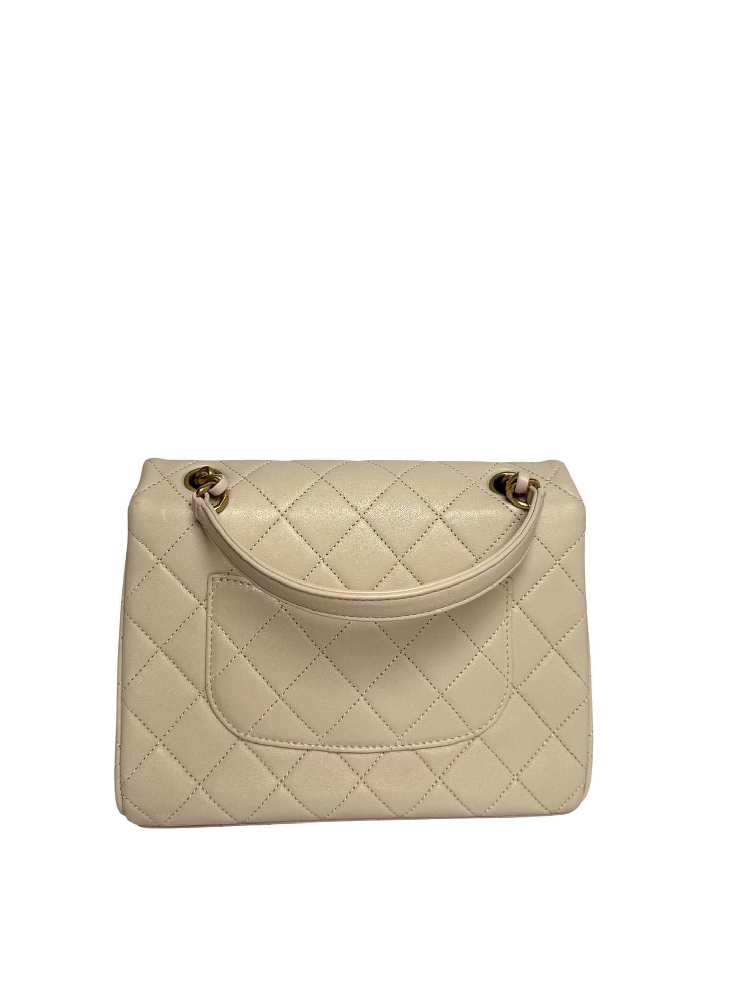 Chanel Quilted Beige Square Flap