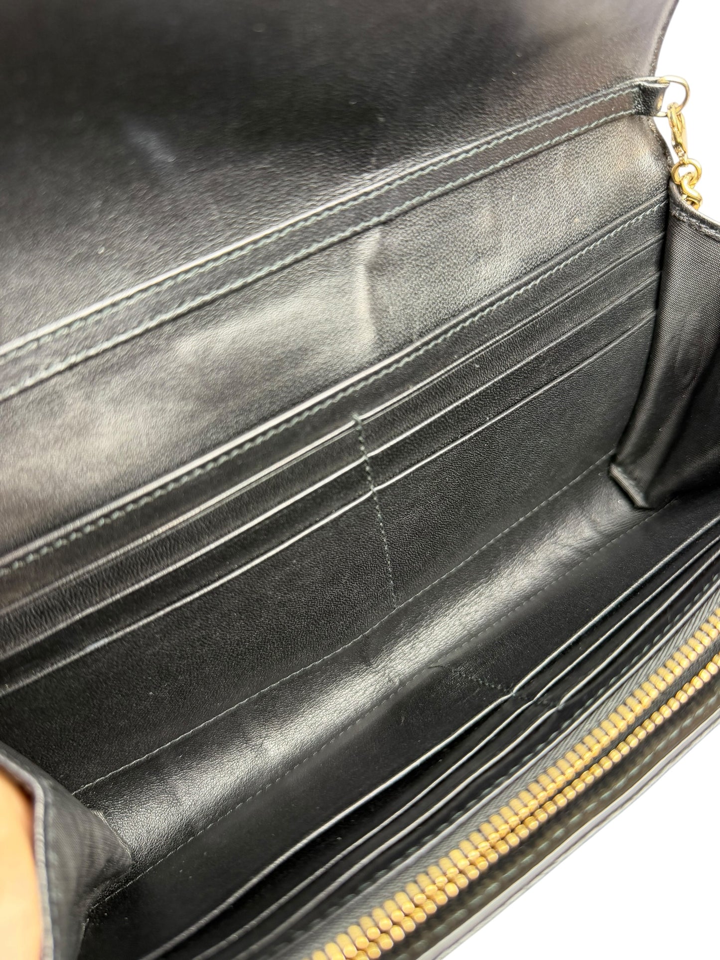 Dior Black Diorama Wallet With Chain