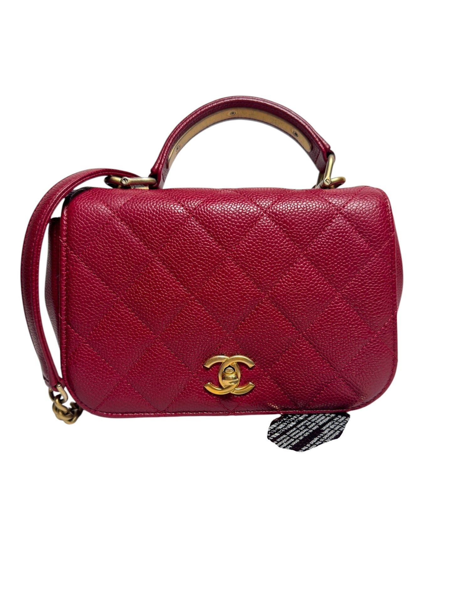 Chanel Mini Quilted Red Caviar Crossbody