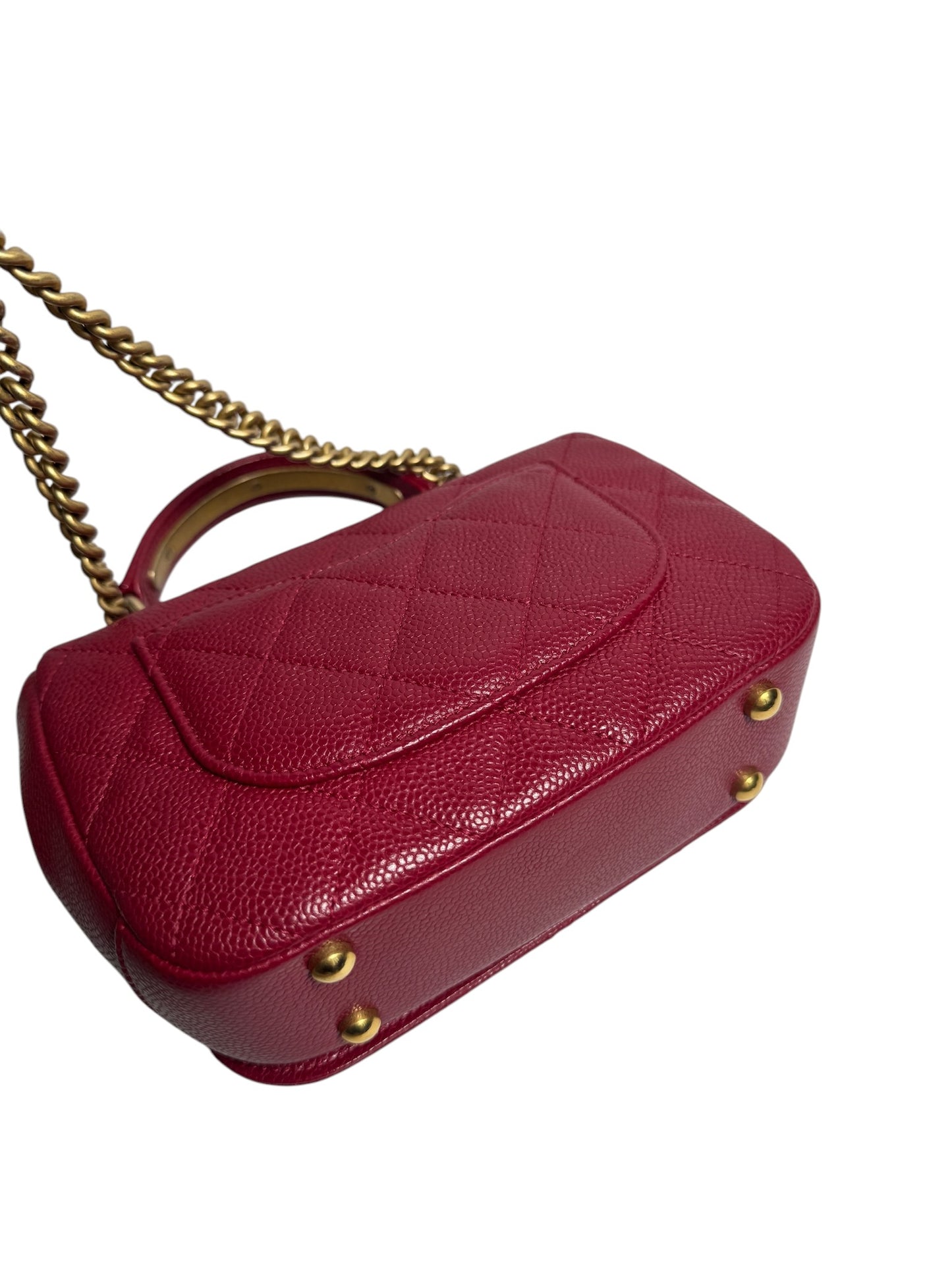 Chanel Mini Quilted Red Caviar Crossbody
