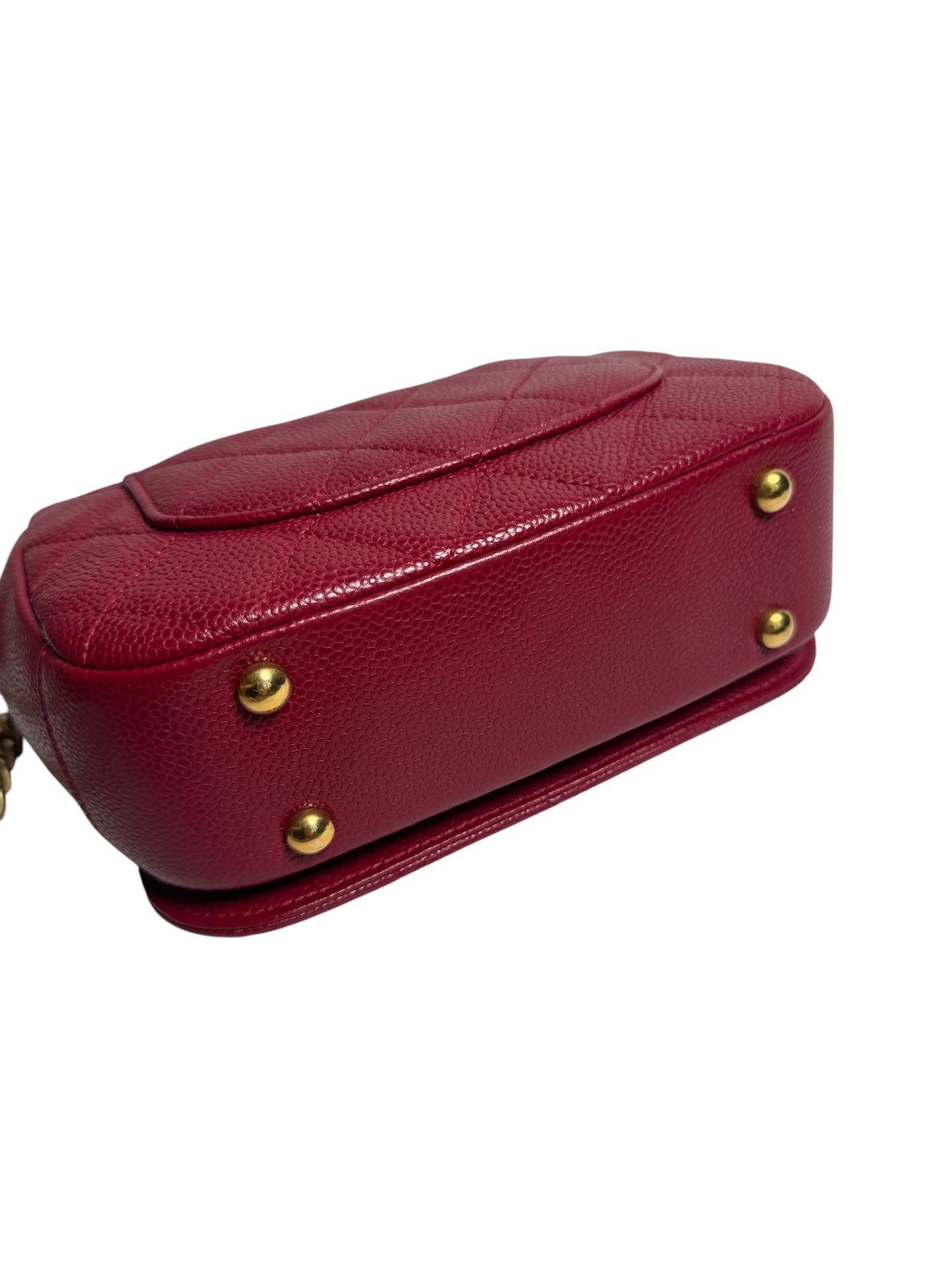 Chanel Mini Quilted Red Caviar Crossbody