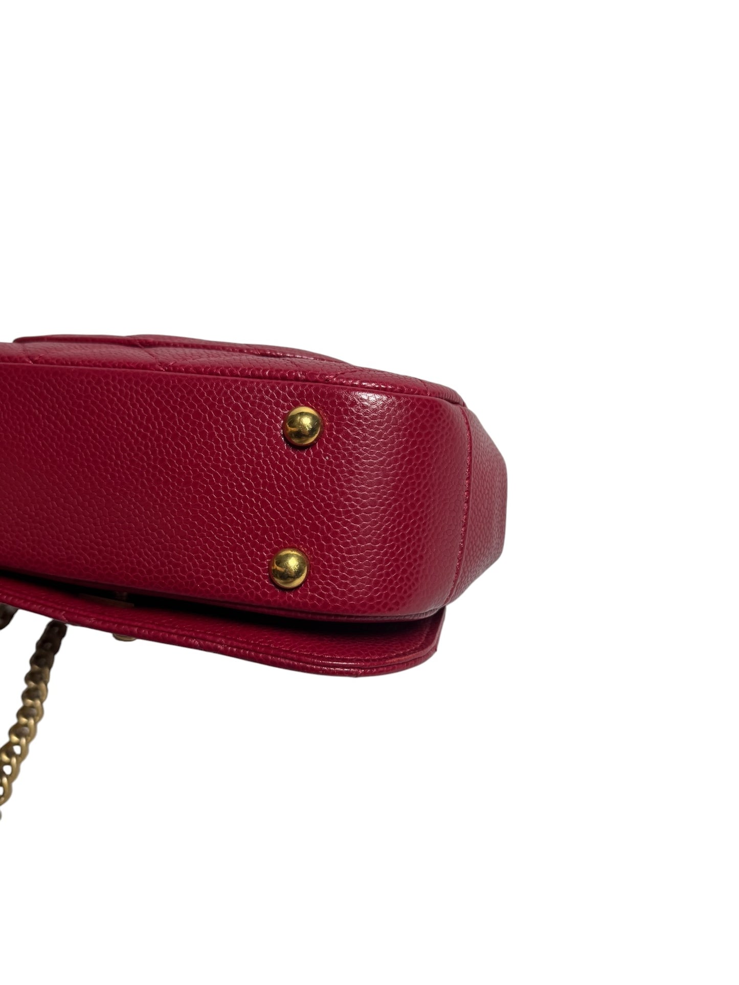Chanel Mini Quilted Red Caviar Crossbody