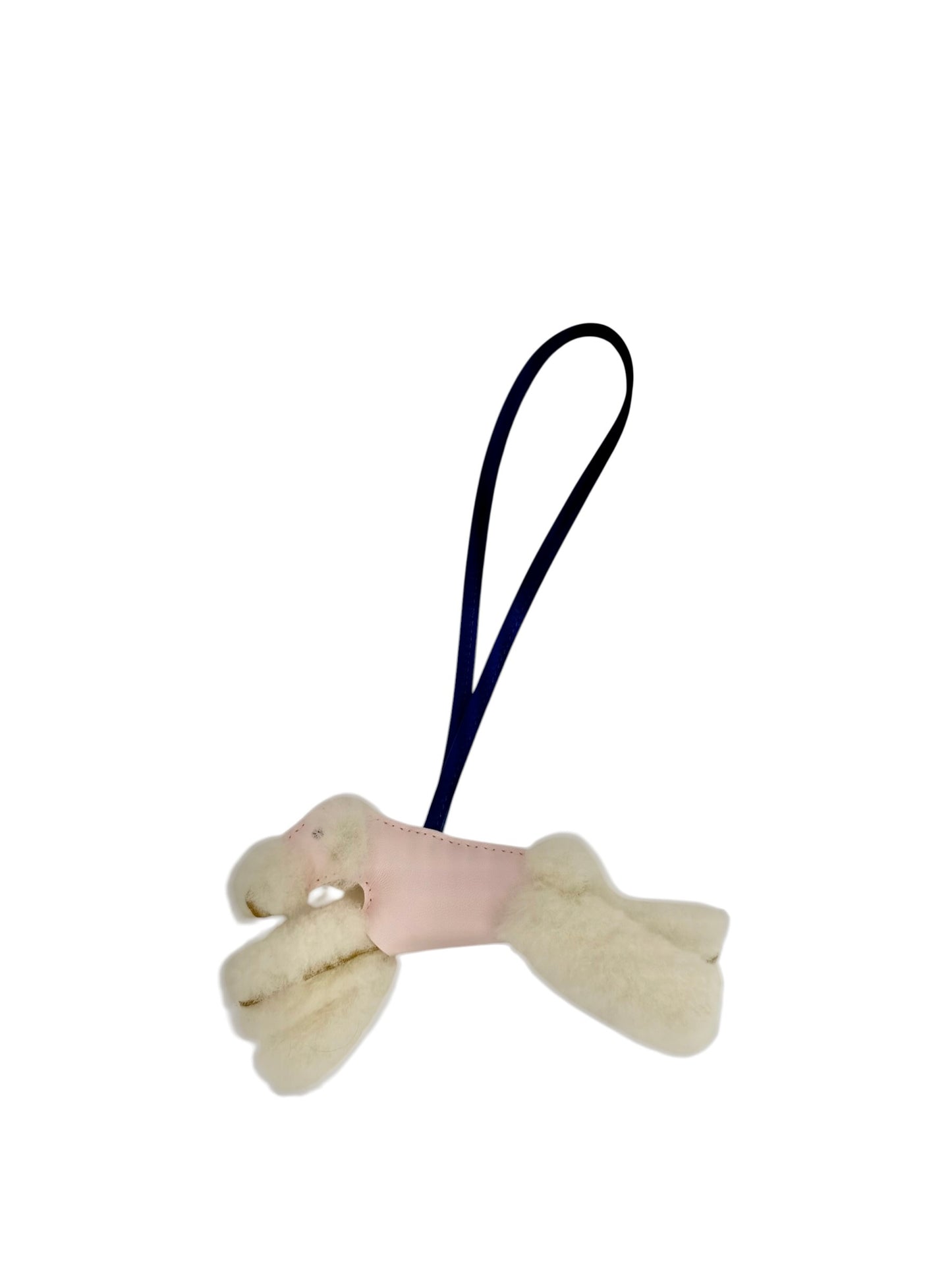 Hermes Buddy Bag Charm Rose Darling Blue Lanyard T1069