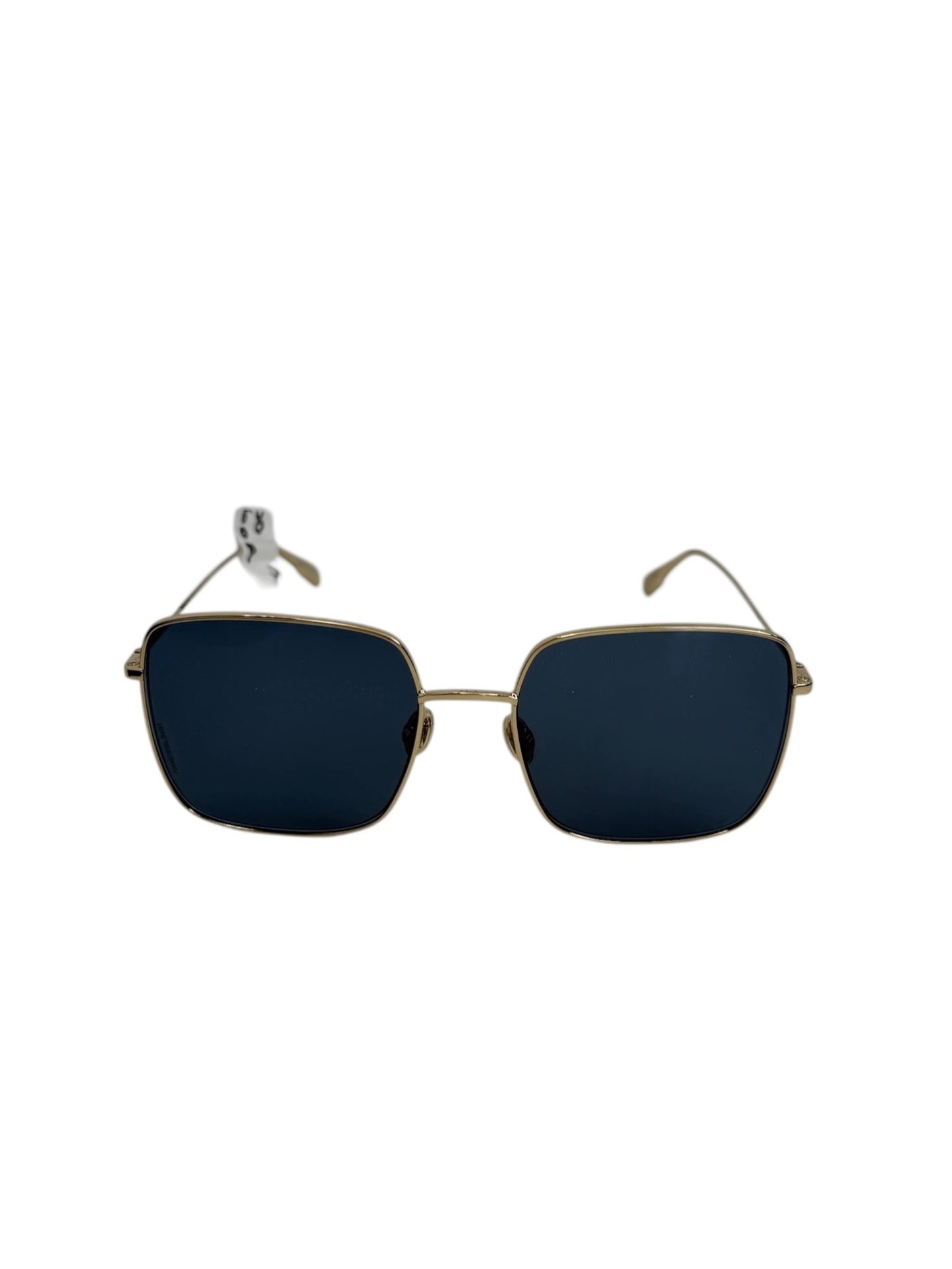 Christian Dior Gold Frame Square Sunglasses With Case T1129