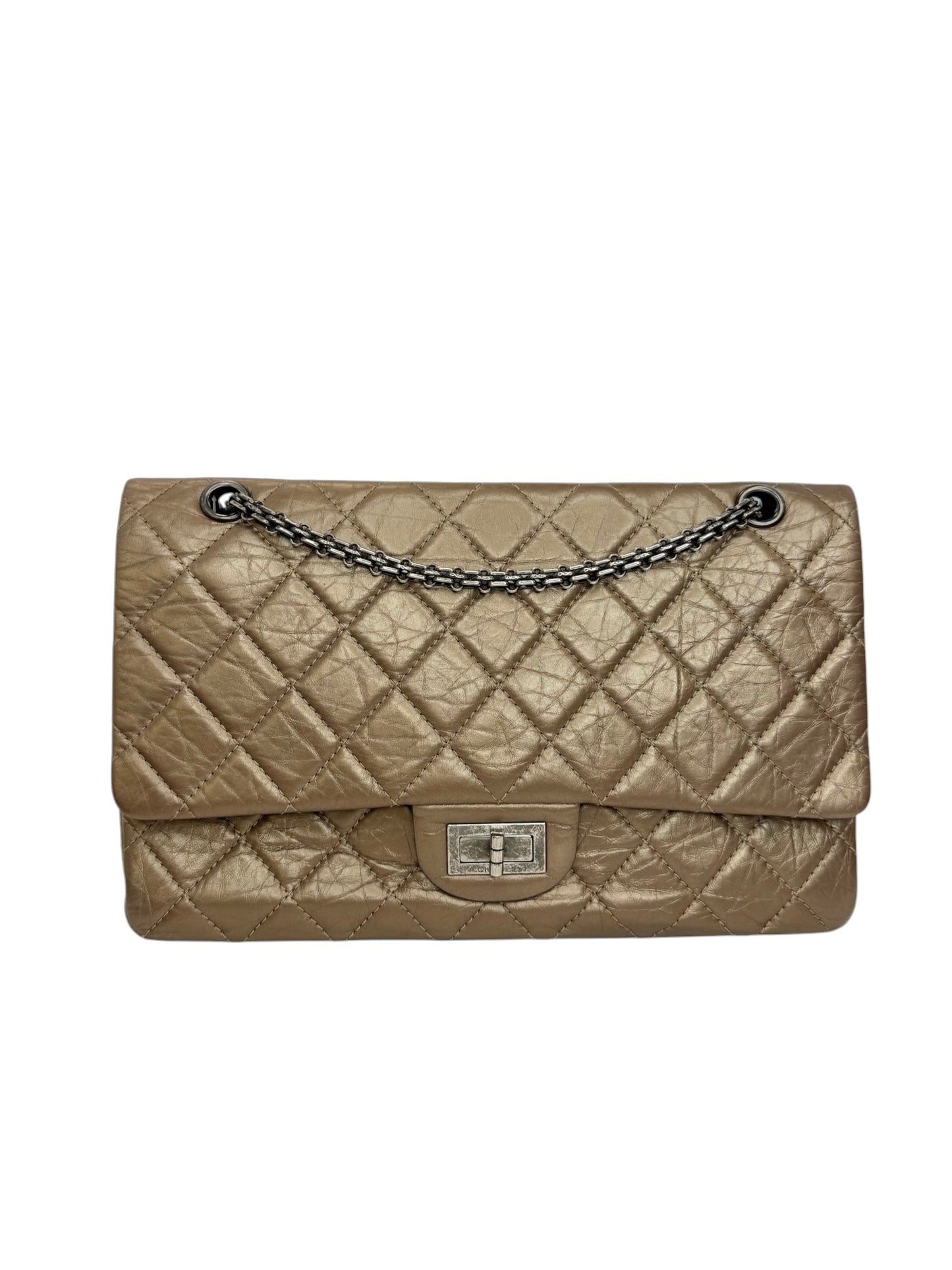Chanel Bronze Metallic Jumbo Reissue Flap T8509