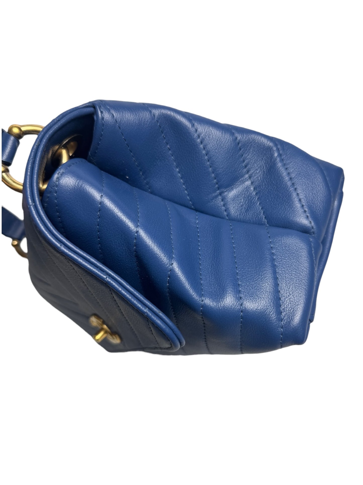 Chanel Chevron Blue Python Top Handle