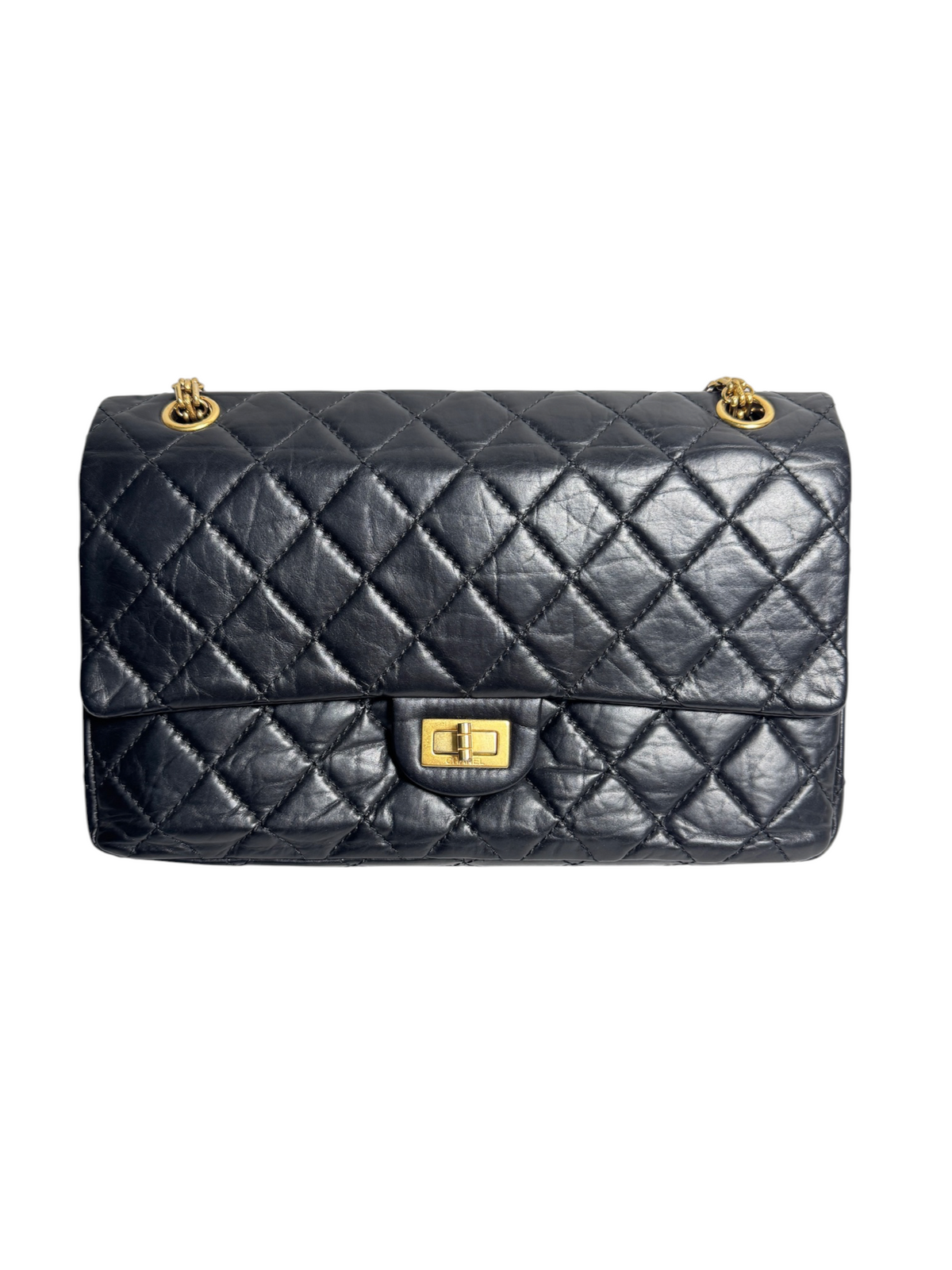 Chanel Black Double Flap Reissue Medium T9243