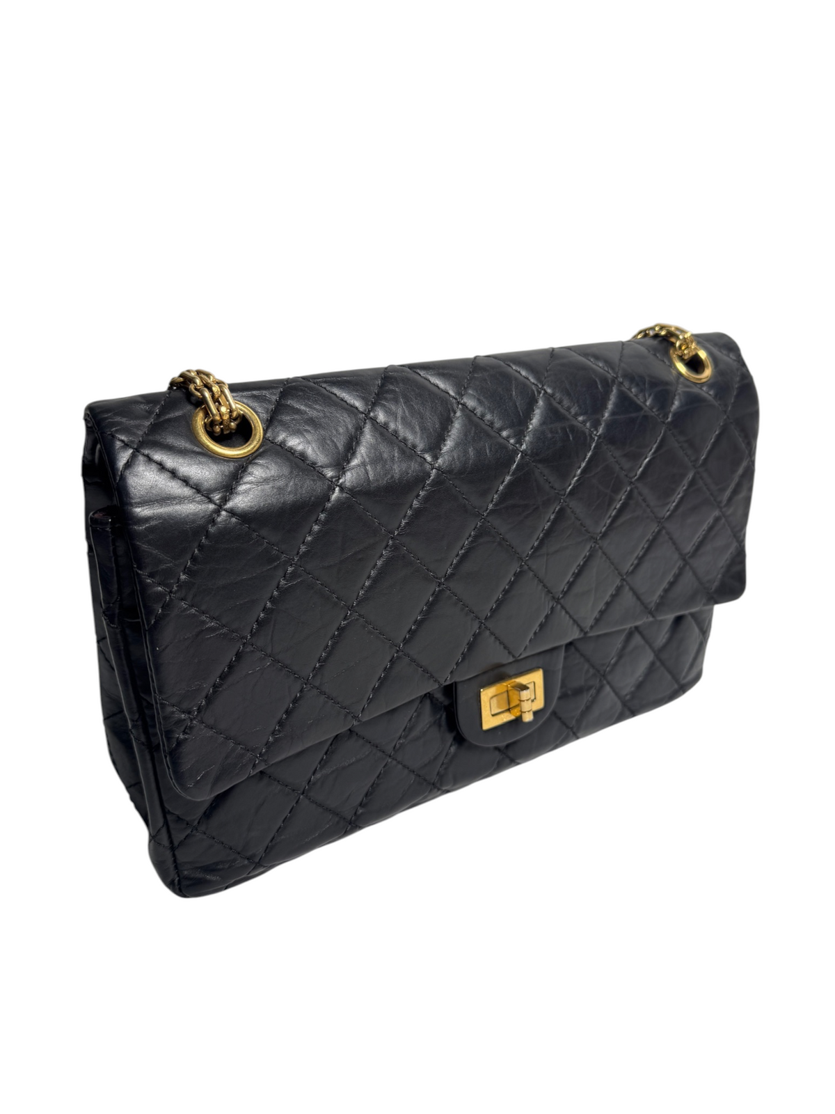 Chanel Black Double Flap Reissue Medium T9243