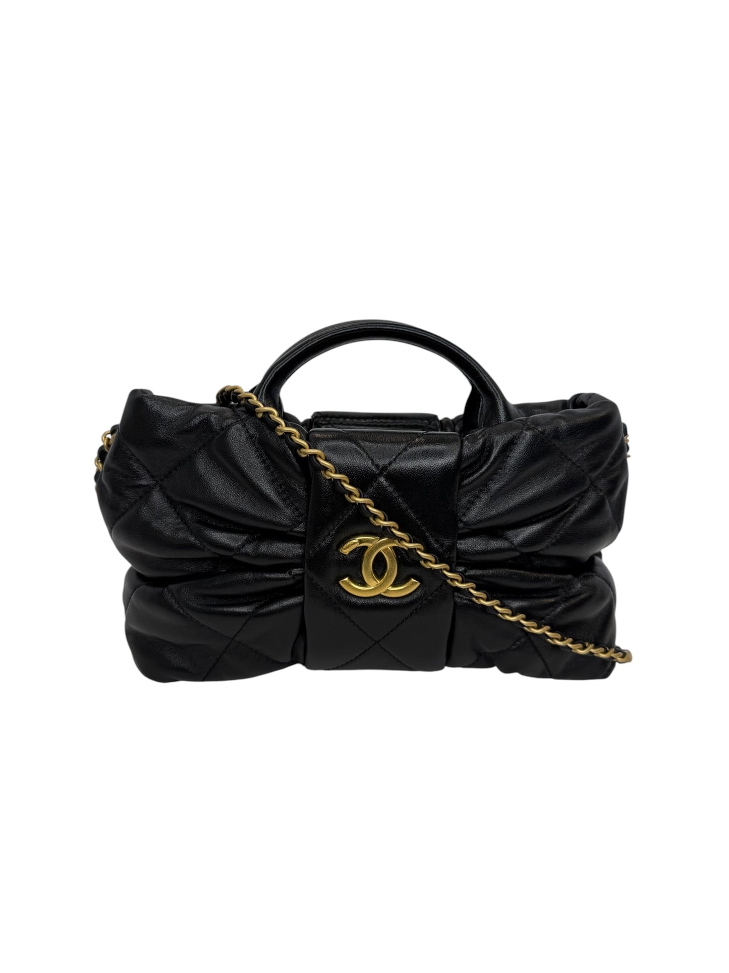 Chanel Black Lambskin Mini Bow Bag T7979