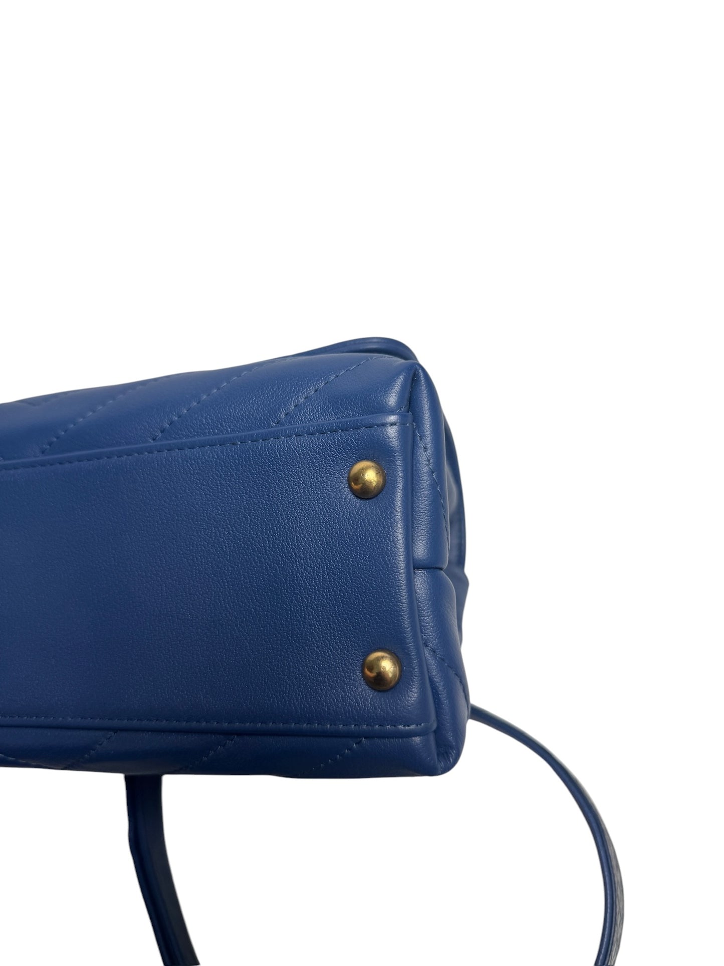 Chanel Chevron Blue Python Top Handle