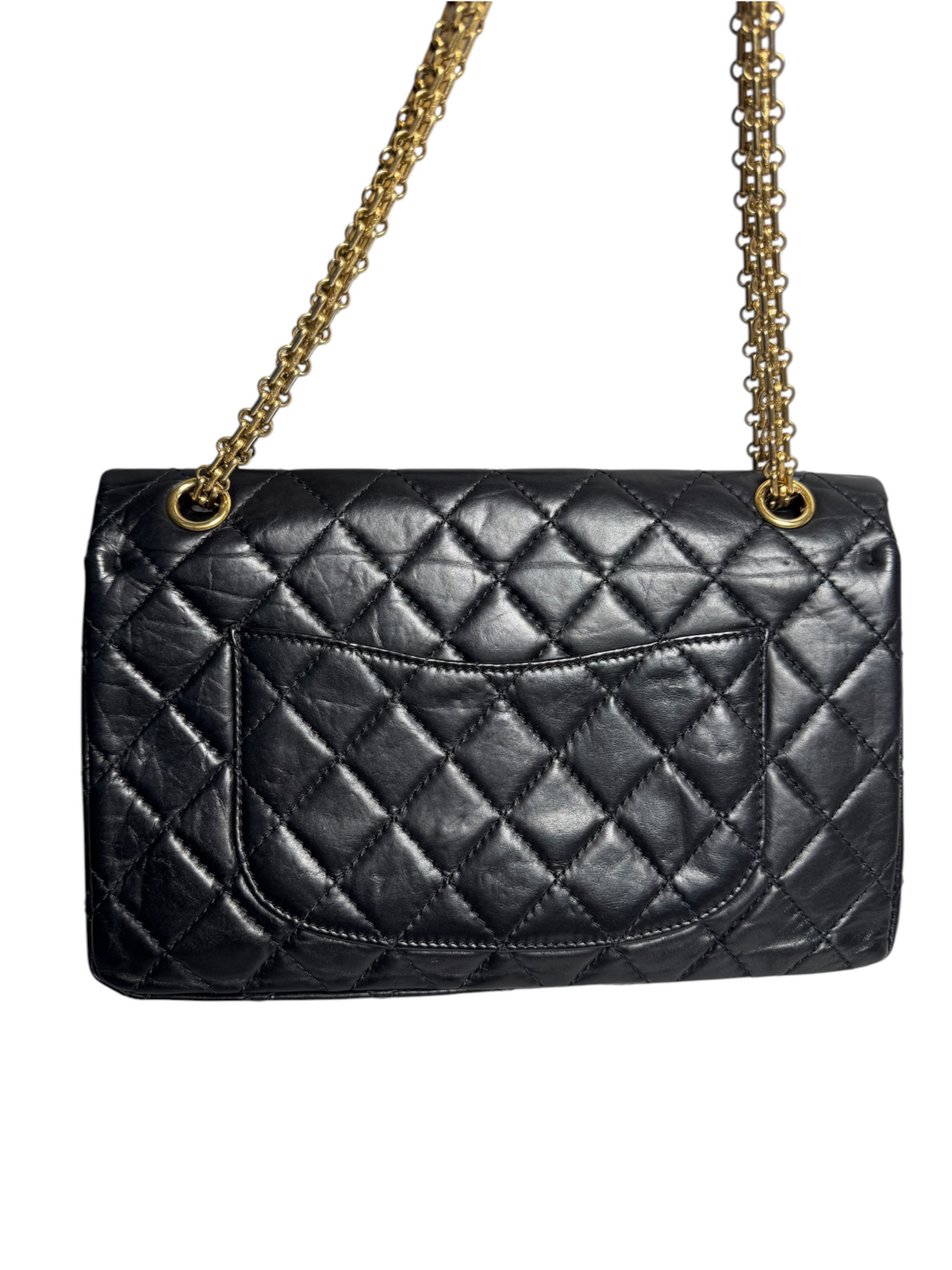 Chanel Black Double Flap Reissue Medium T9243