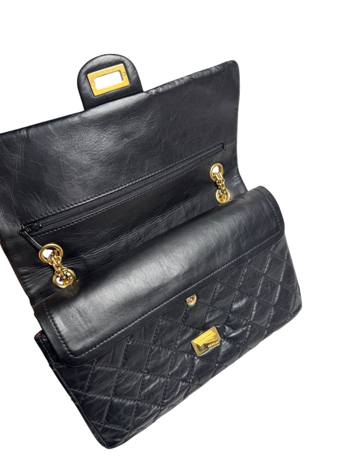 Chanel Black Double Flap Reissue Medium T9243