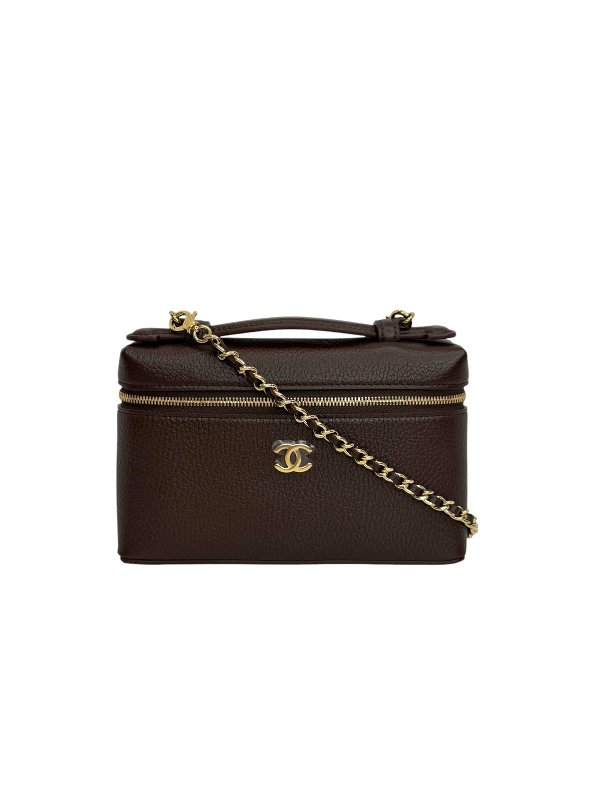 Chanel Brown Slim Vanity Top Handle Bag T8591