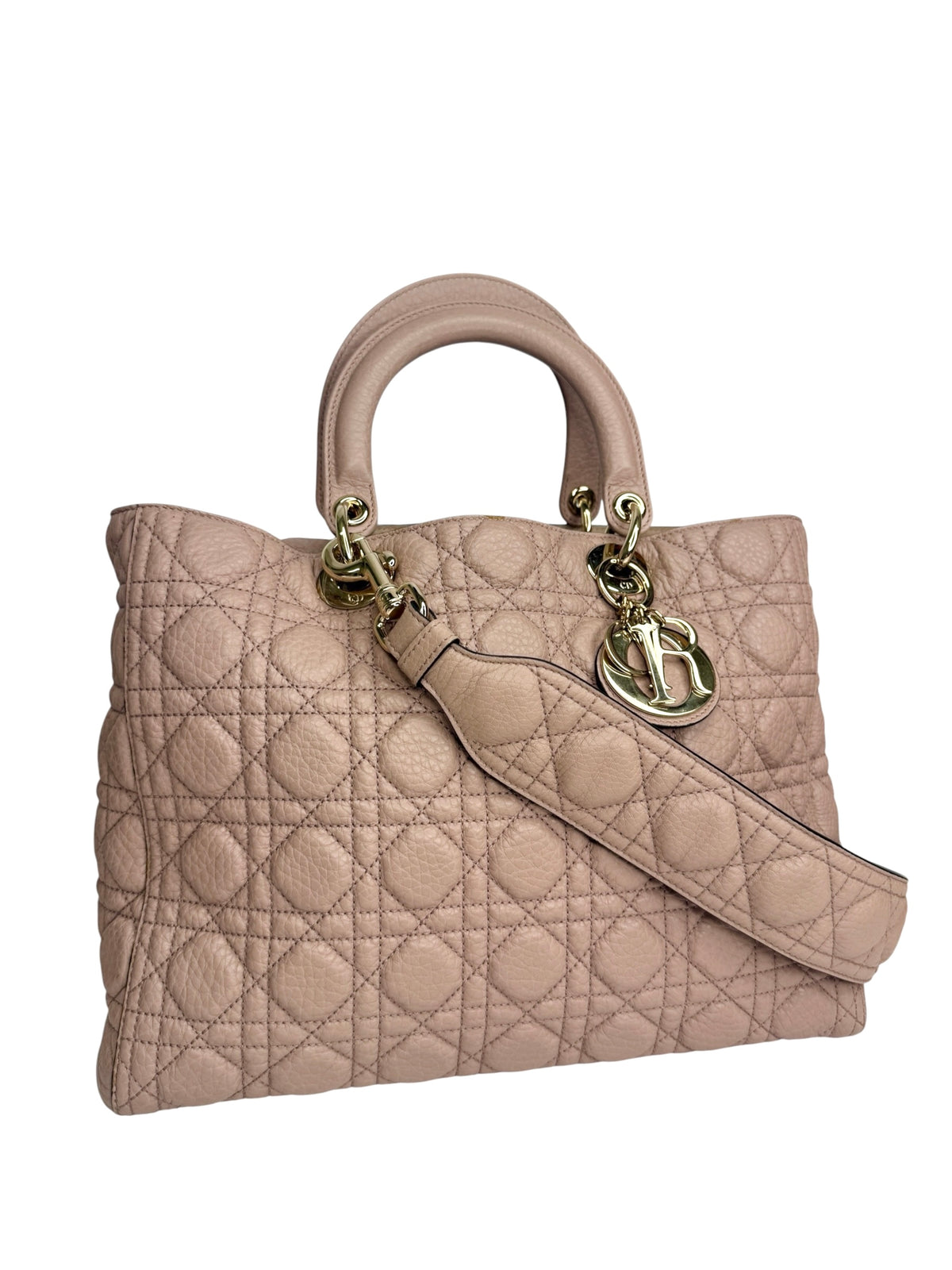 Dior Pink Calfskin Large Lady Dior GHW T8753