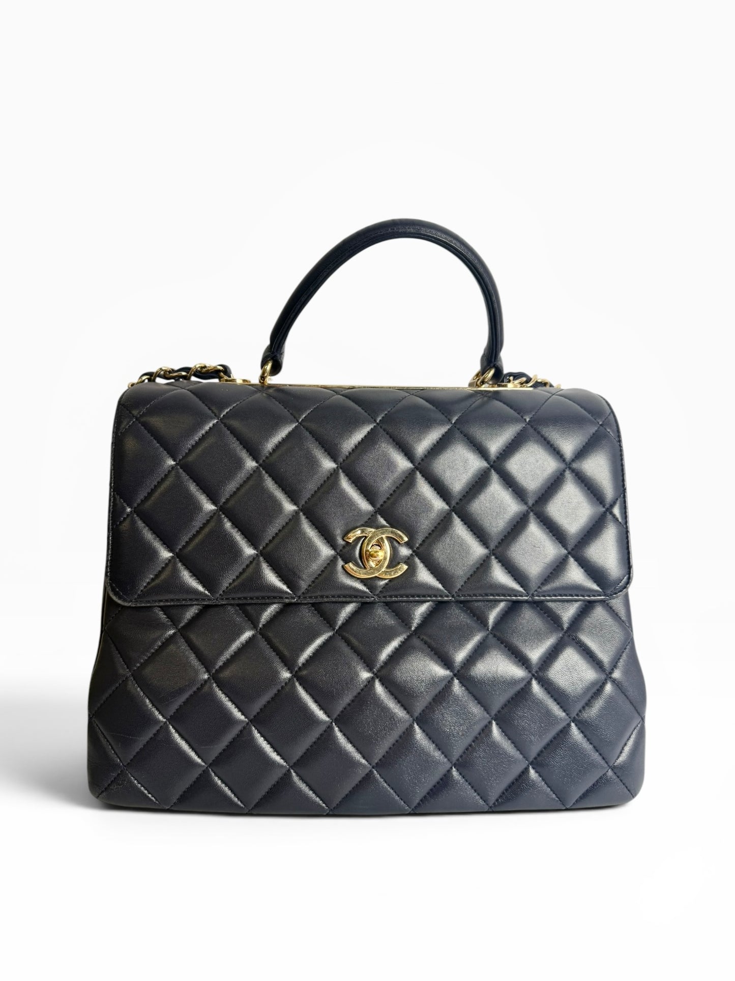 Chanel Trendy CC Top Handle Large Navy GHW